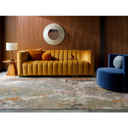 Surya Lorient Modern Navy Blue Velvet Swivel Chair - Image 9