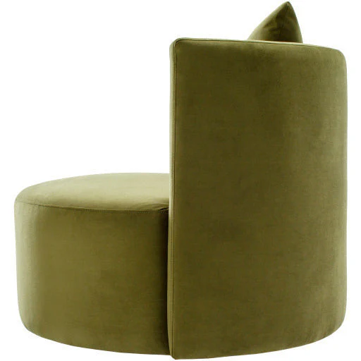 Surya Lorient Modern Olive Velvet Swivel Chair - Image 4