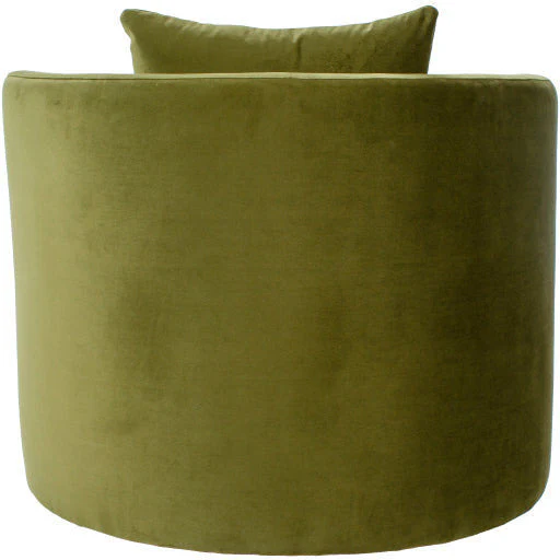 Surya Lorient Modern Olive Velvet Swivel Chair - Image 8