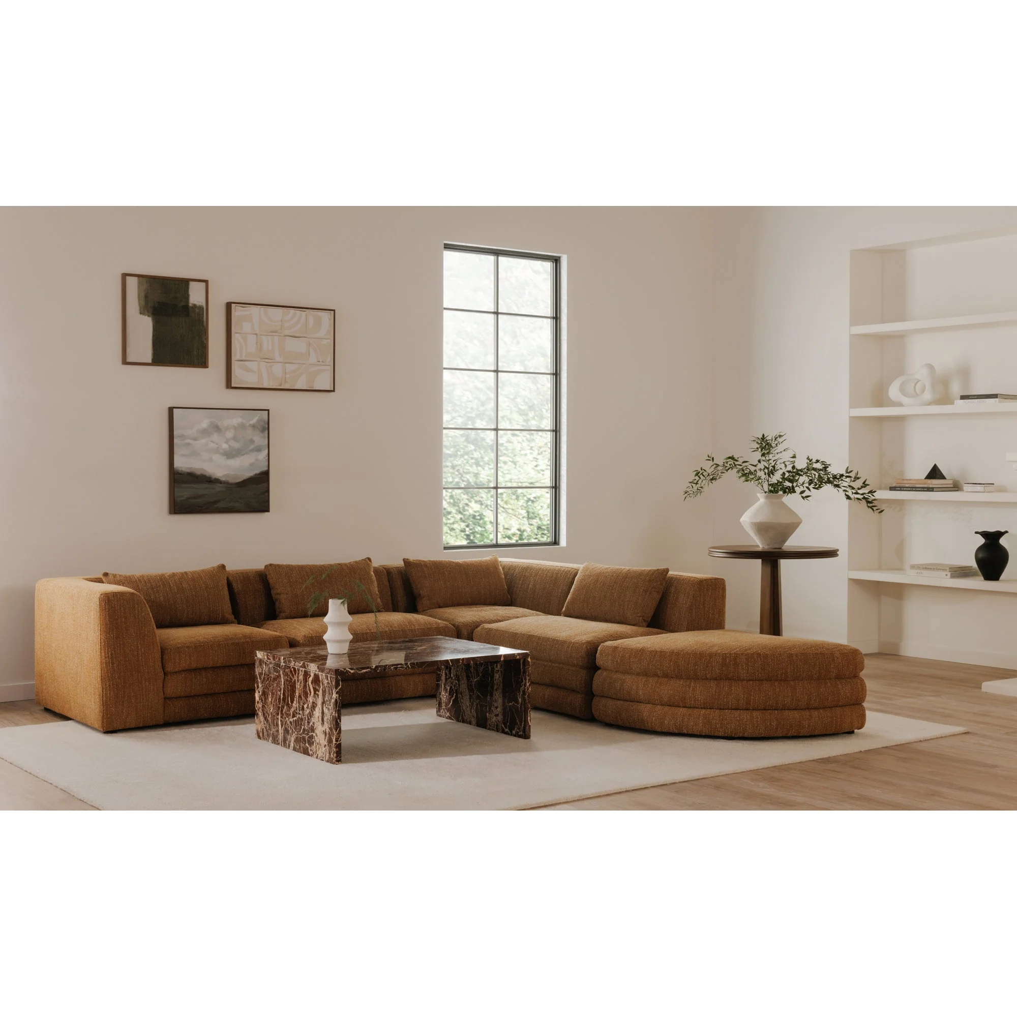 Moe's Home Collection Lowtide Alcove Amber Glow Modular Sectional