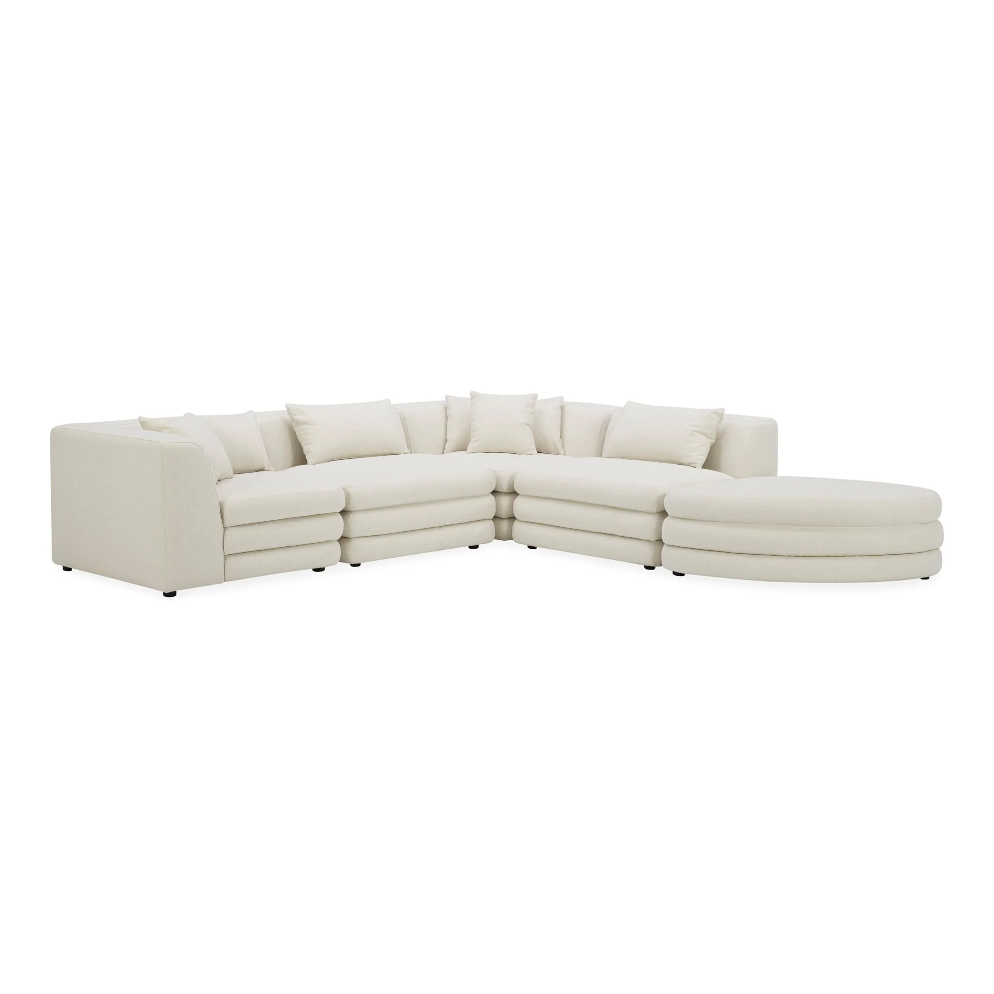 Moe's Home Collection Lowtide Alcove Warm White Modular Sectional - Image 3