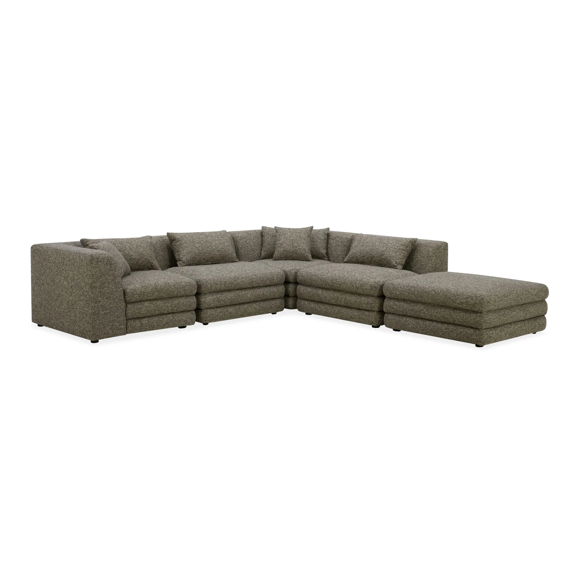Moe's Home Collection Lowtide Stone Tweed Dream Modular Sectional - Image 2