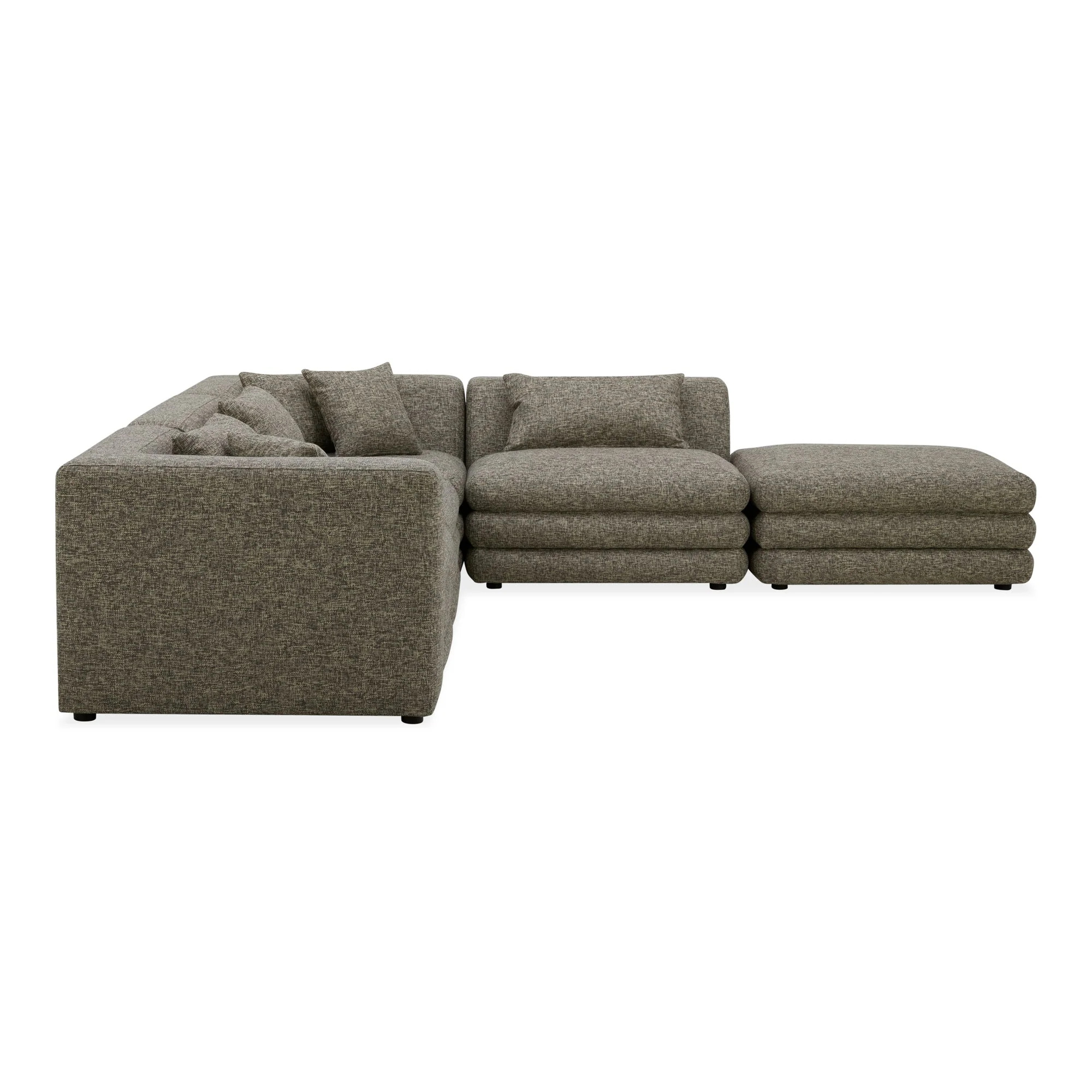 Moe's Home Collection Lowtide Stone Tweed Dream Modular Sectional - Image 3
