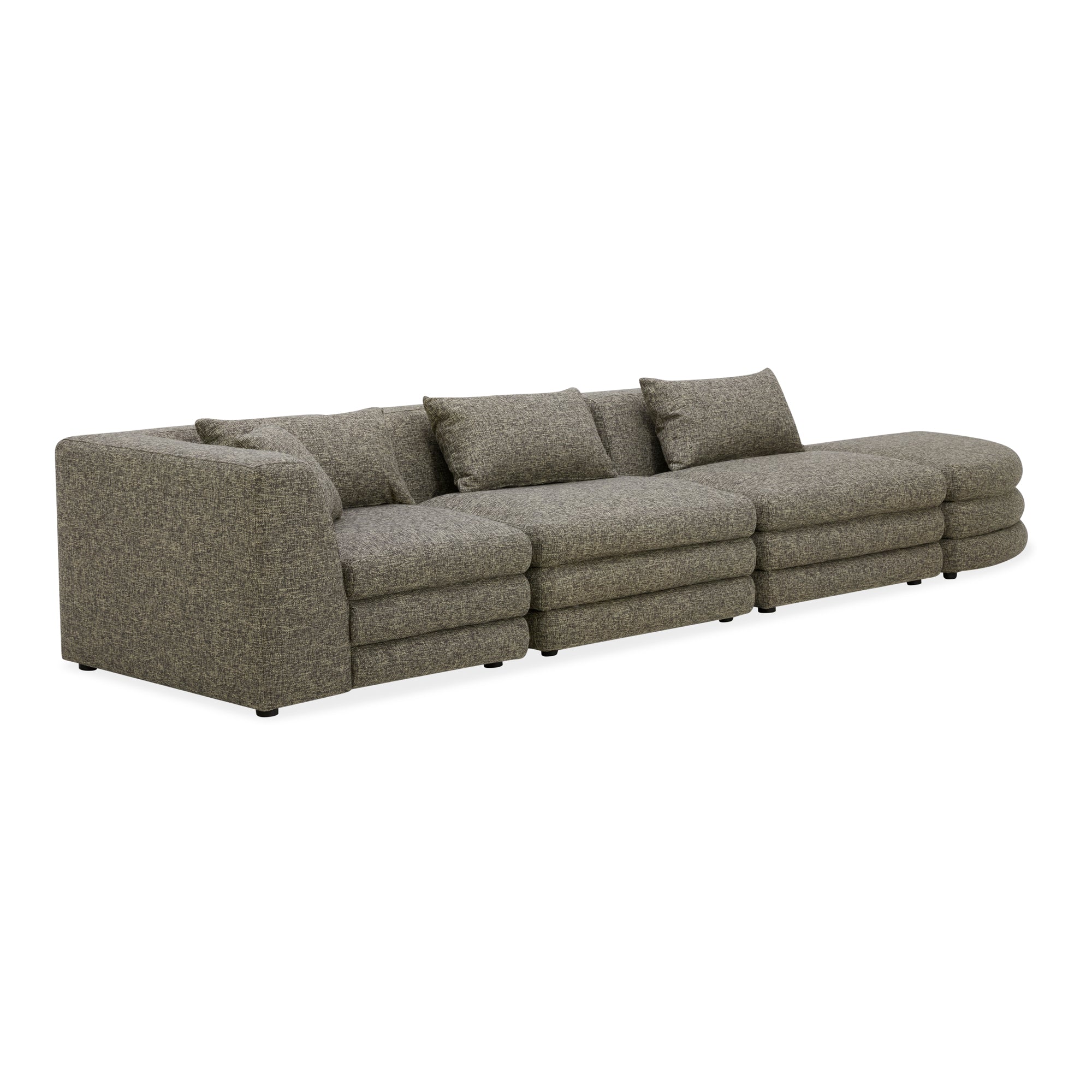 Moe's Home Collection Lowtide Linear Stone Tweed Modular Sectional - Image 2