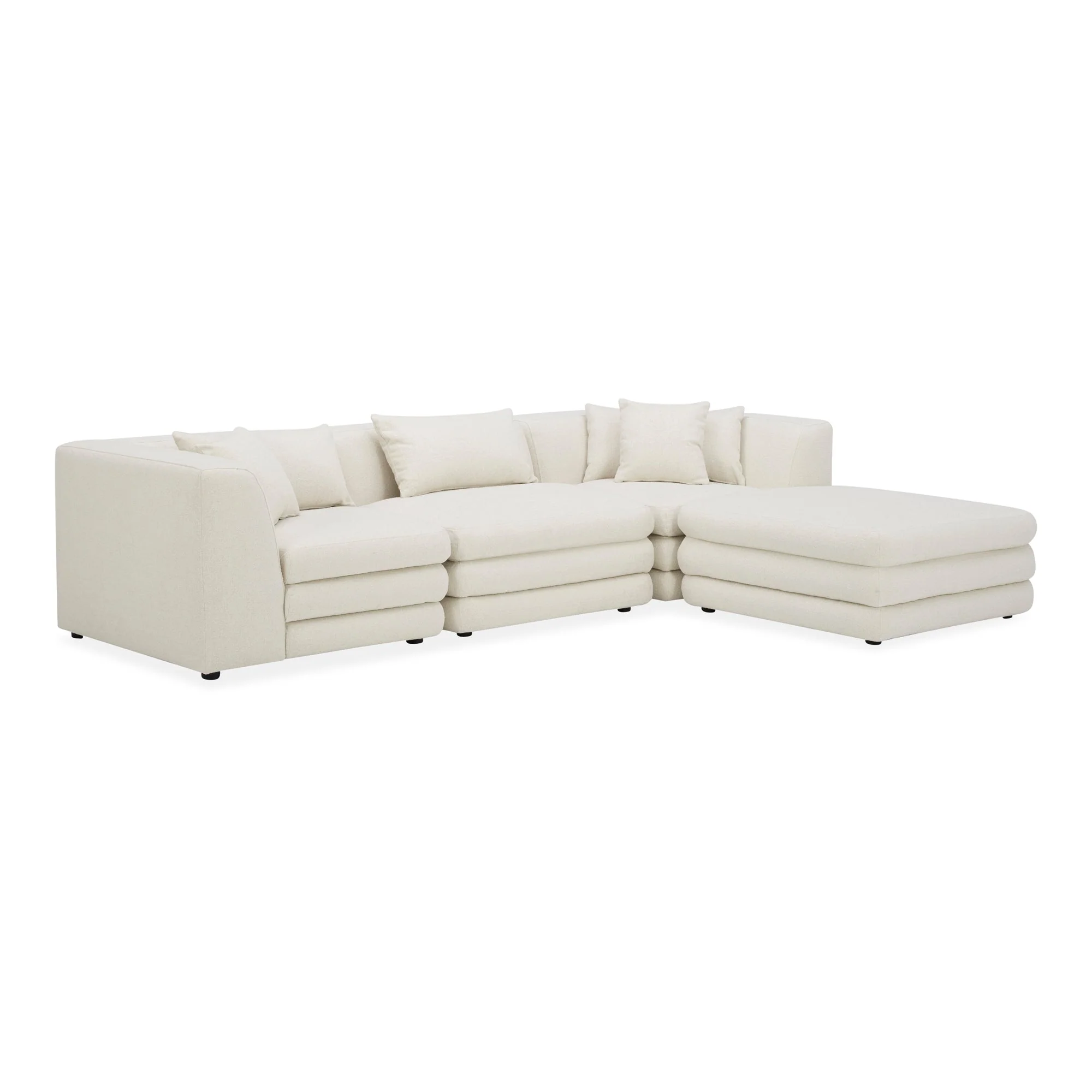 Moe's Home Collection Lowtide Lounge Warm White Modular Sectional