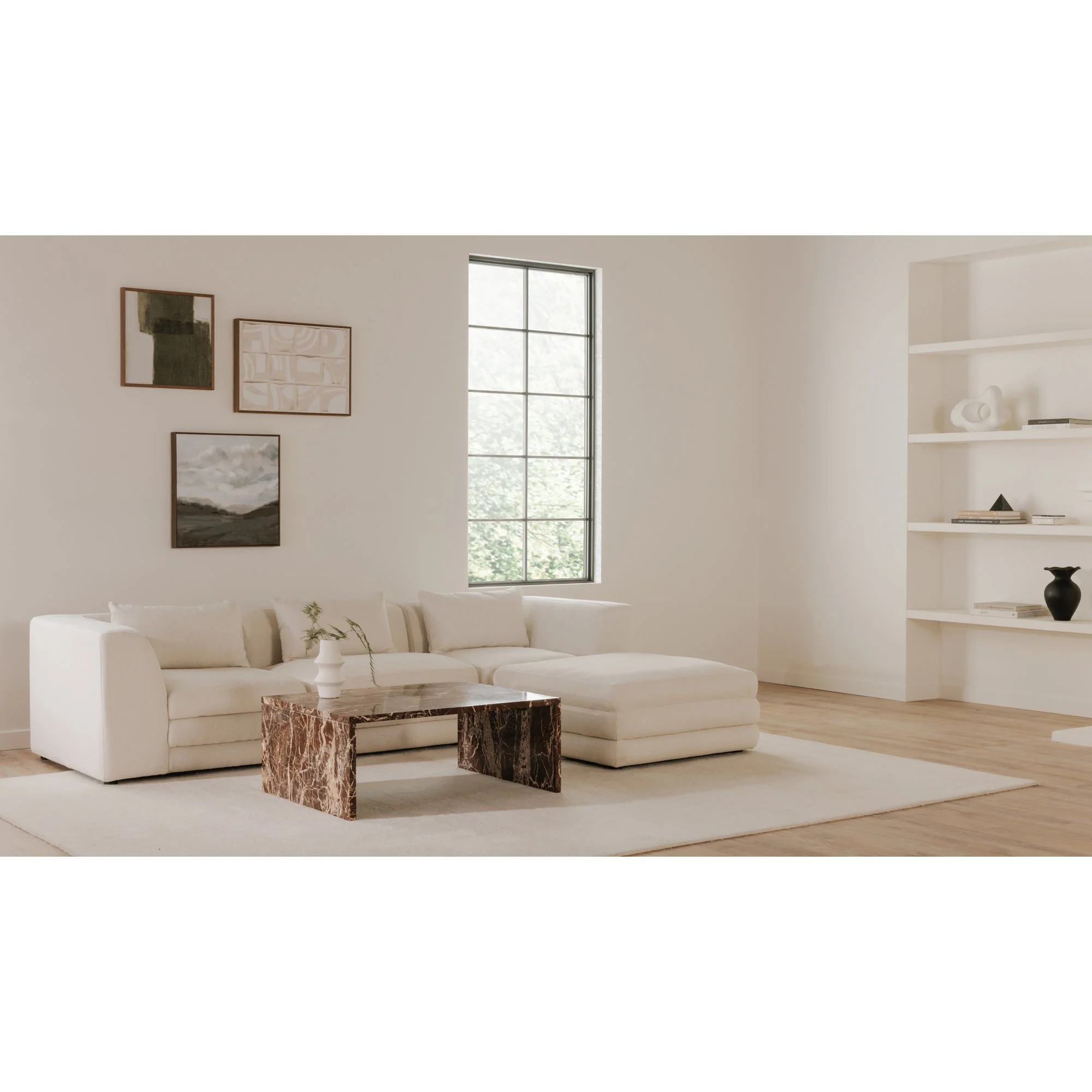 Moe's Home Collection Lowtide Lounge Warm White Modular Sectional - Image 14