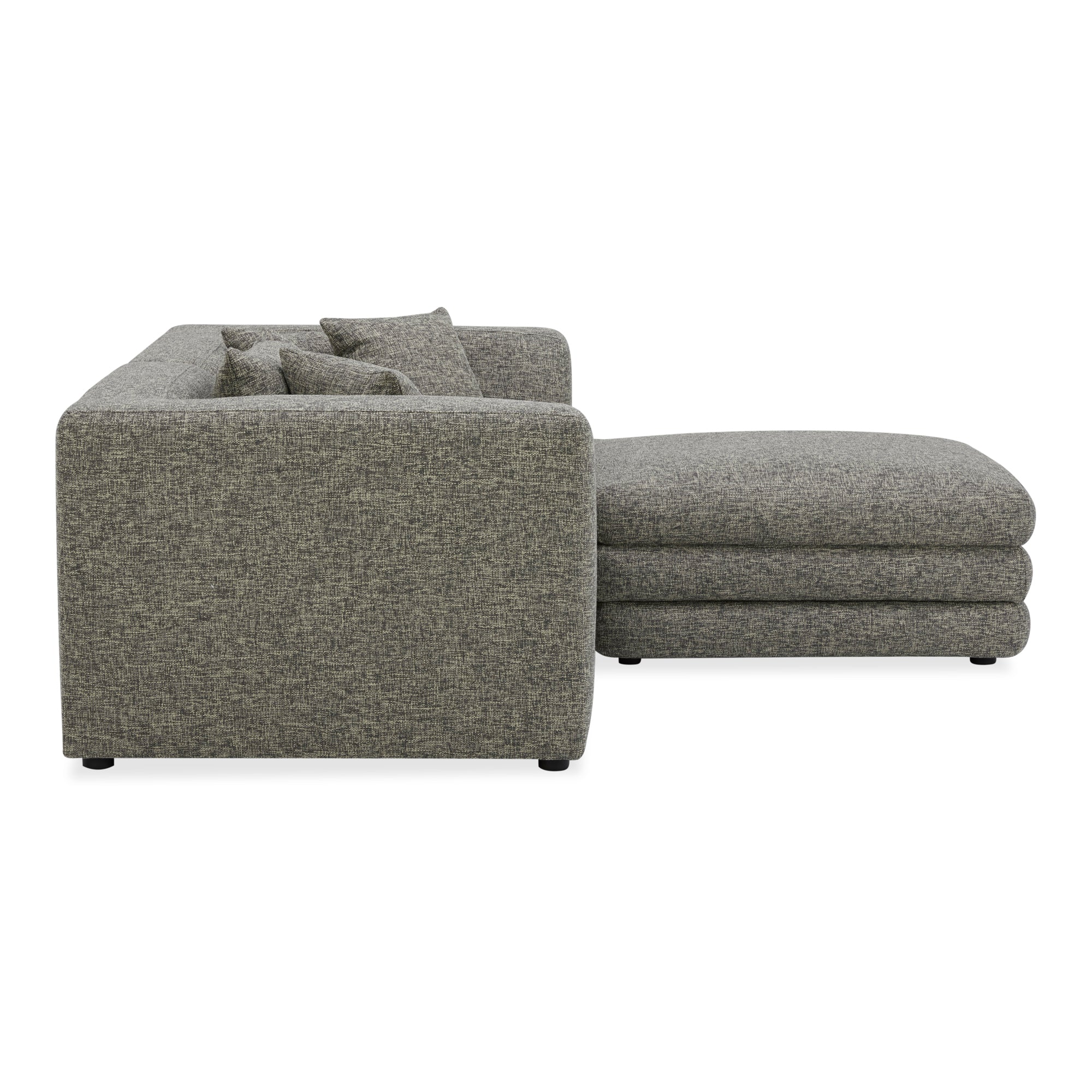 Moe's Home Collection Lowtide Nook Modular Stone Tweed Sectional - Image 4