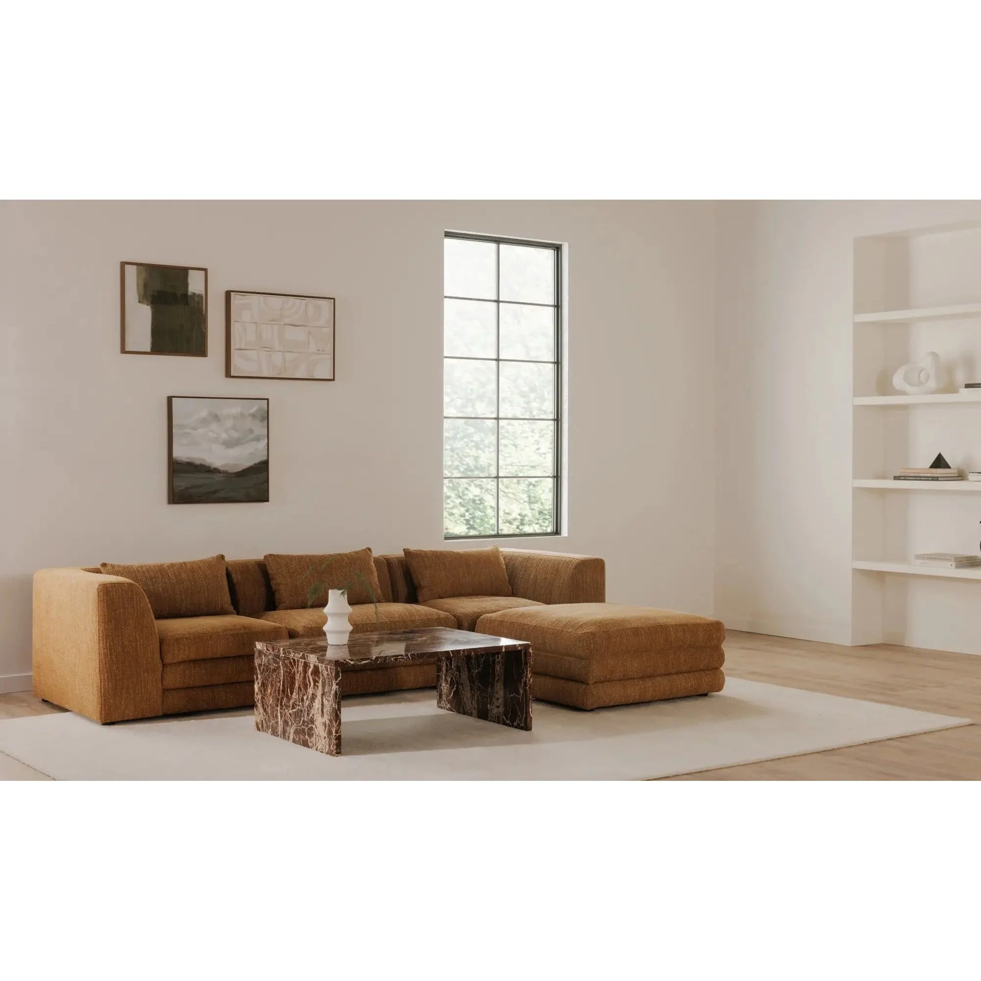Moe’s Home Collection Lowtide Amber Glow Ottoman - Image 2