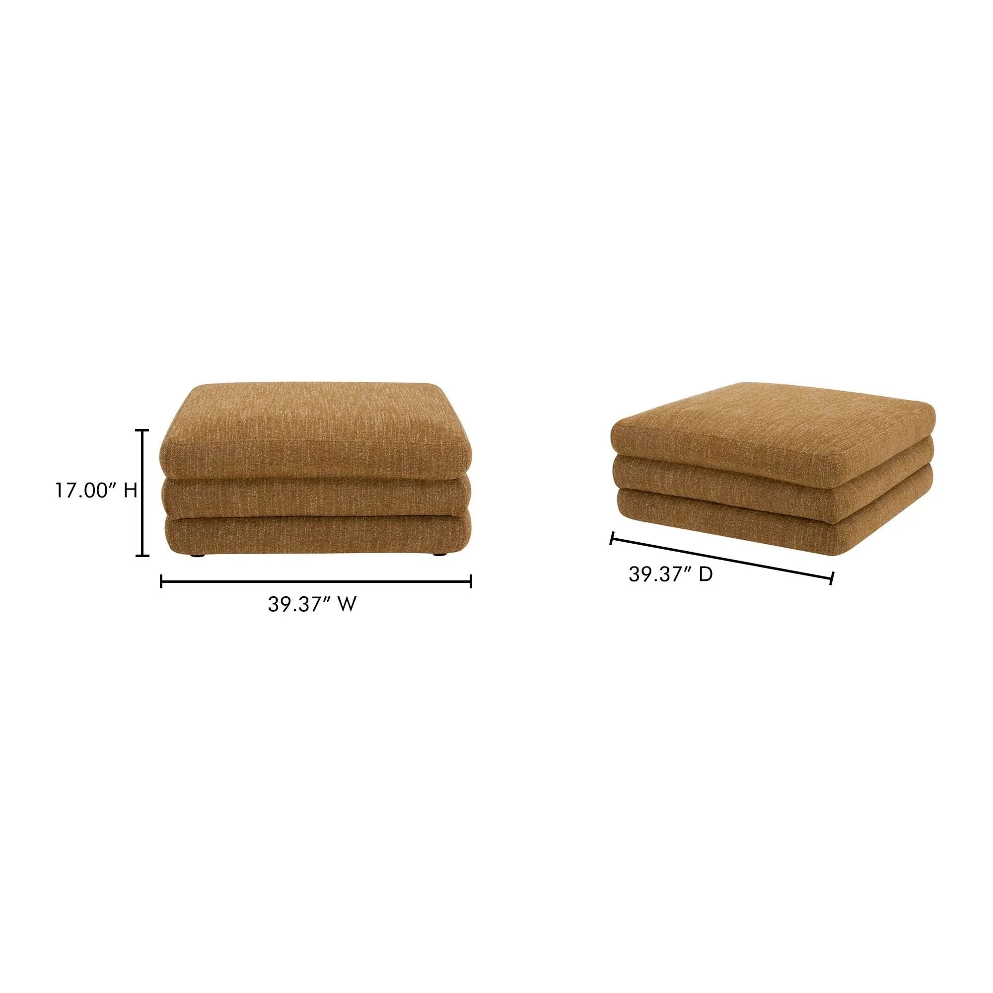 Moe’s Home Collection Lowtide Amber Glow Ottoman - Image 5
