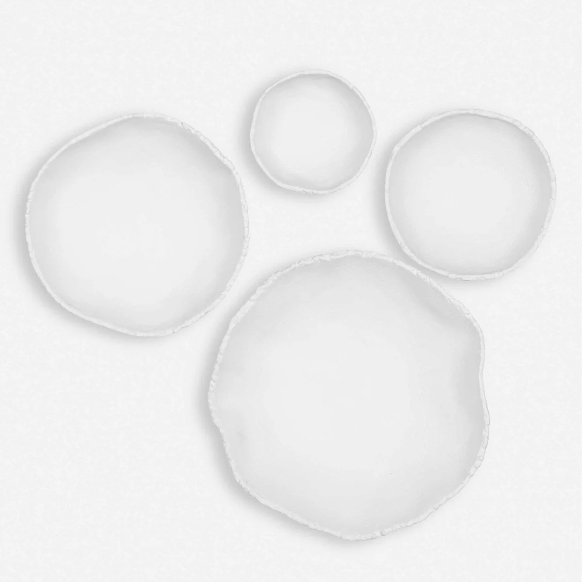Uttermost Lucky Coins Set of 4 White Bowls Metal Wall Decor - Image 2