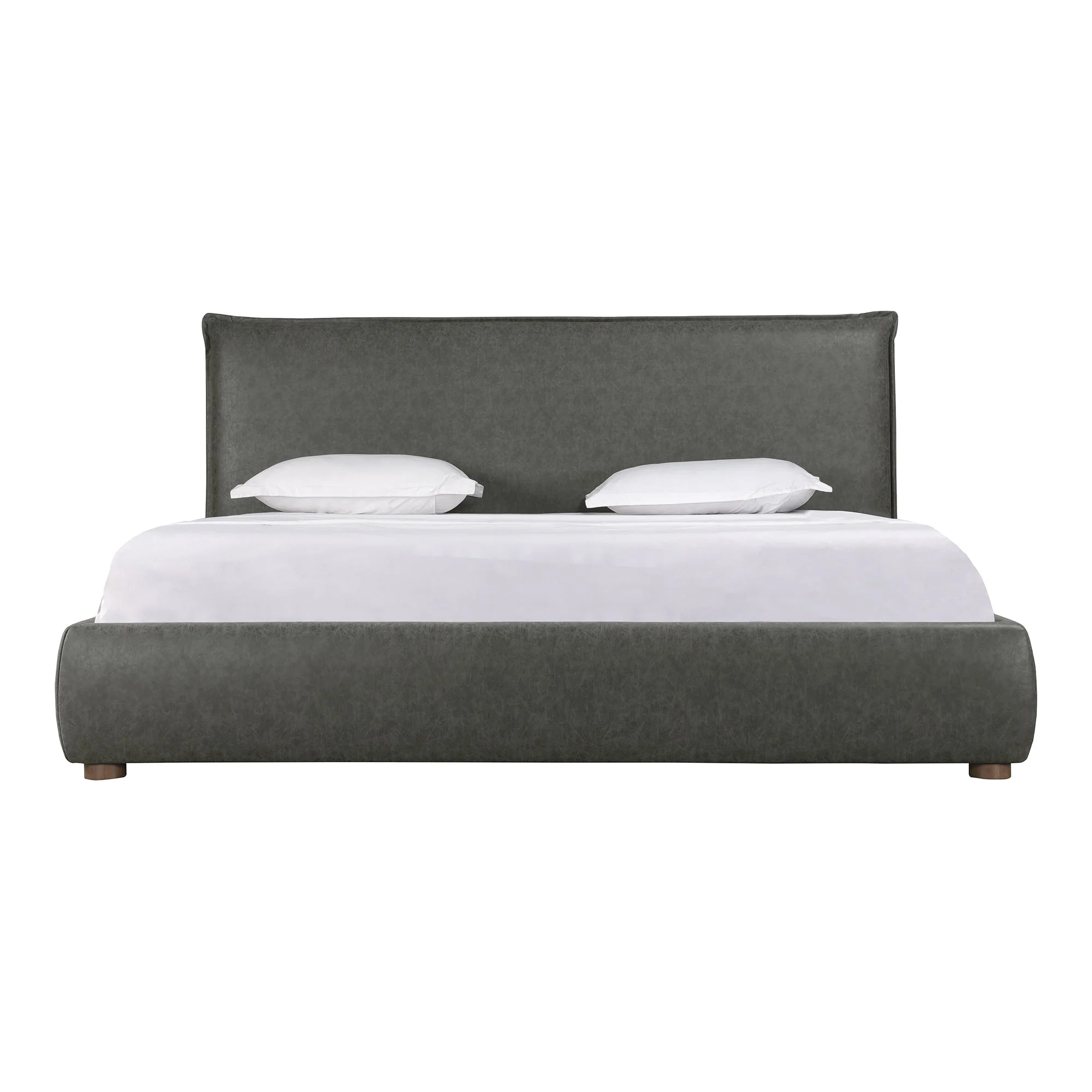 Moe's Home Collection Luzon Slate Vegan Leather Upholstered King Size Bed