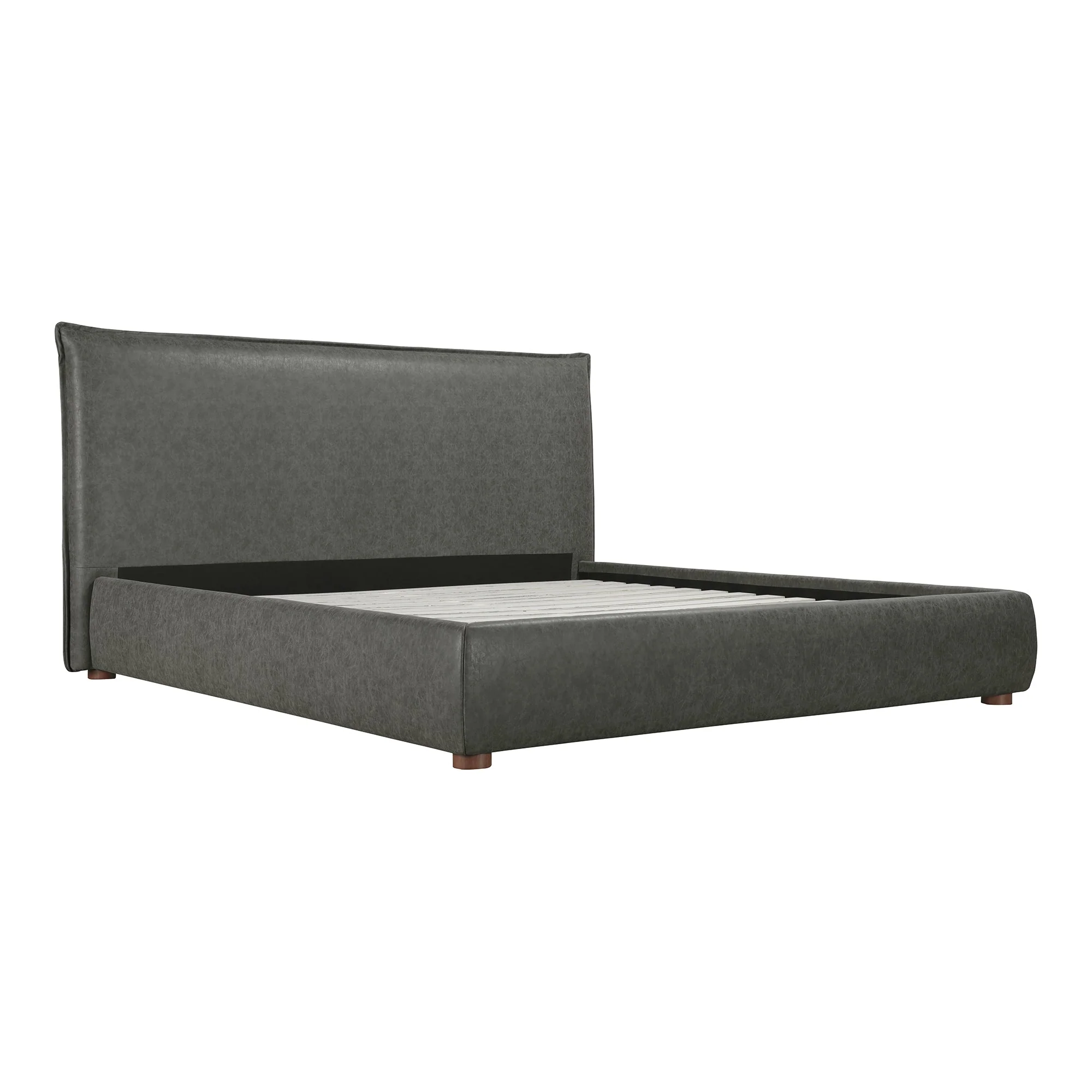 Moe's Home Collection Luzon Slate Vegan Leather Upholstered King Size Bed - Image 4
