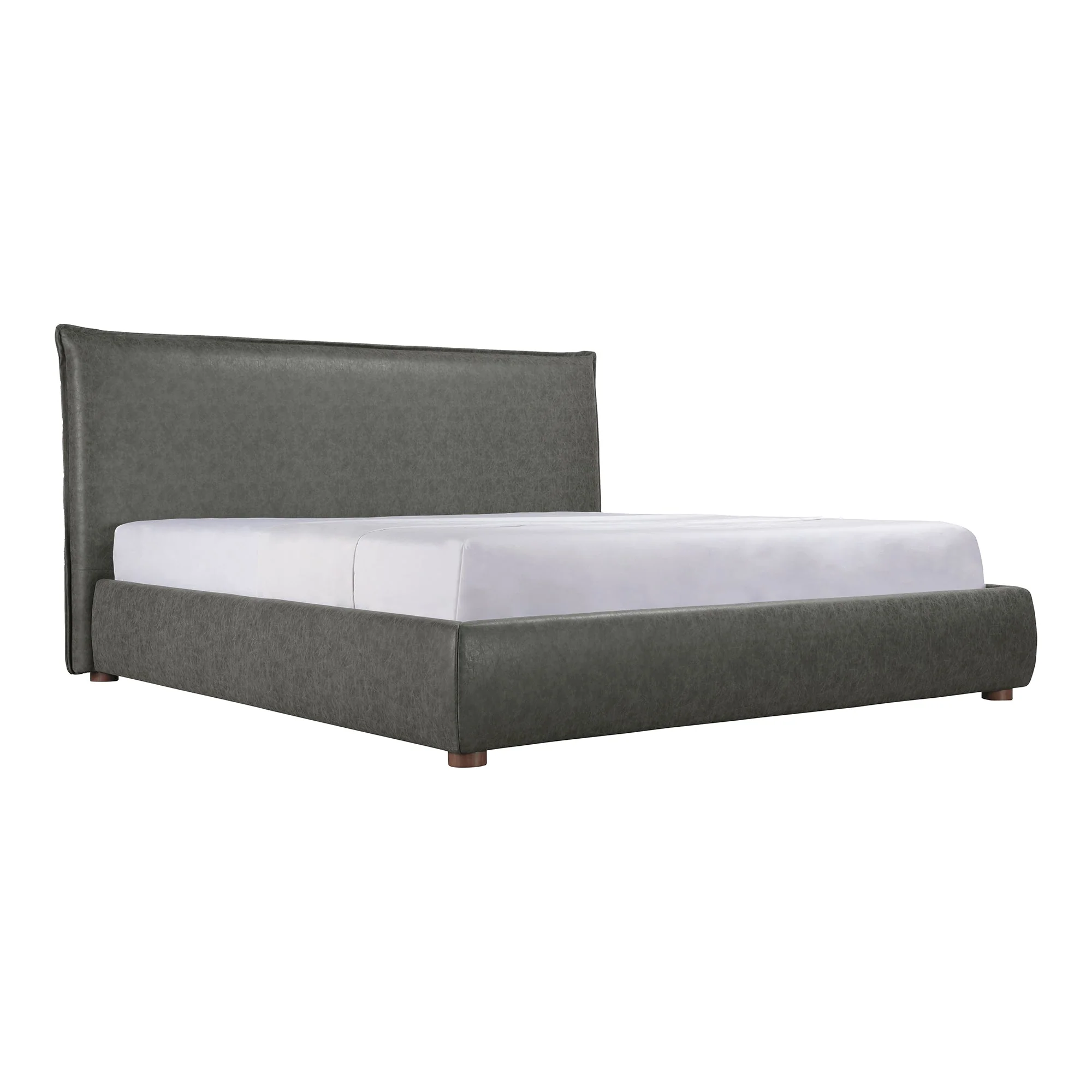 Moe's Home Collection Luzon Slate Vegan Leather Upholstered King Size Bed - Image 7