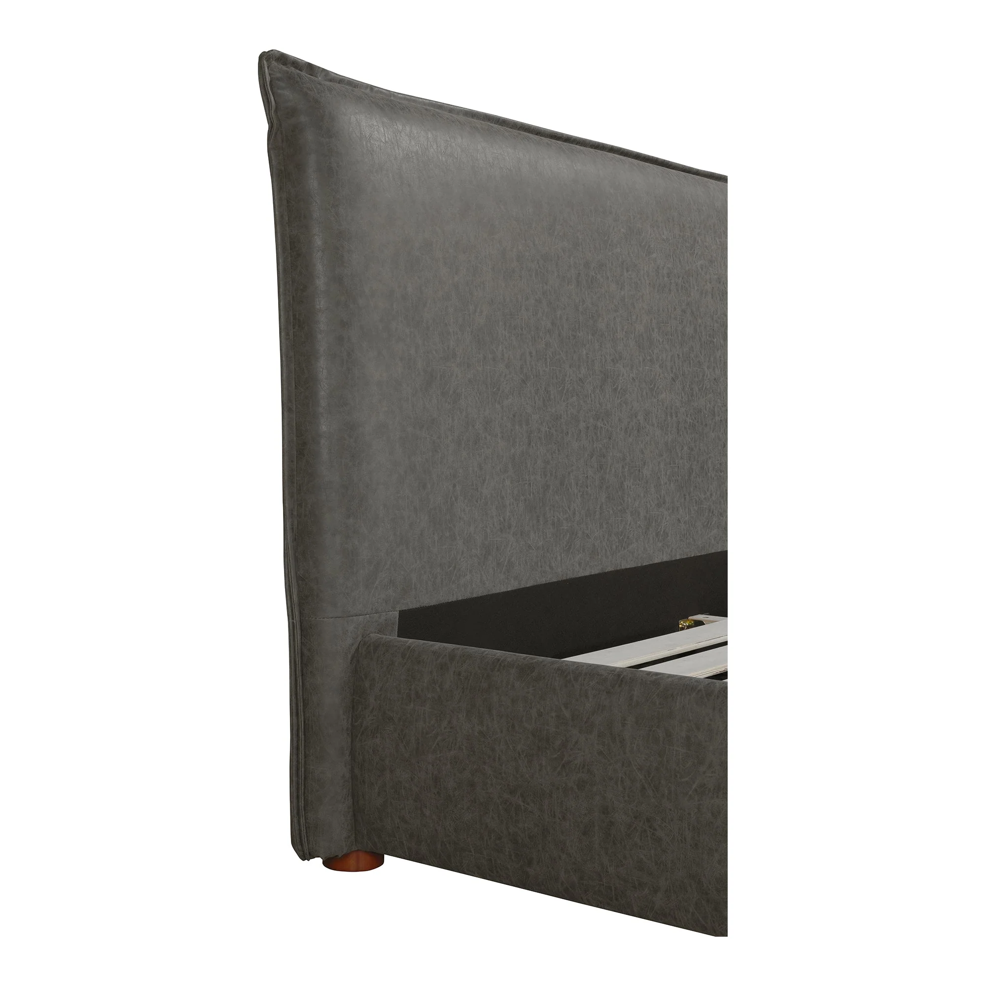 Moe's Home Collection Luzon Slate Vegan Leather Upholstered King Size Bed - Image 8