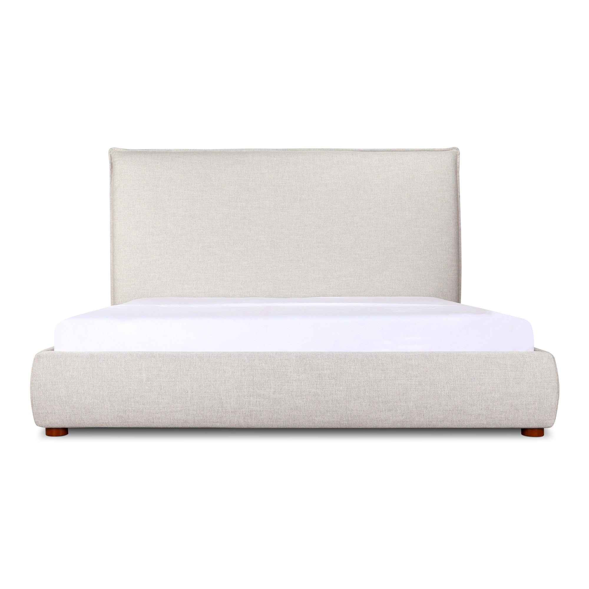 Moe's Home Collection Luzon Light Grey Upholstered King Size Bed With Tall Headboard - Image 2