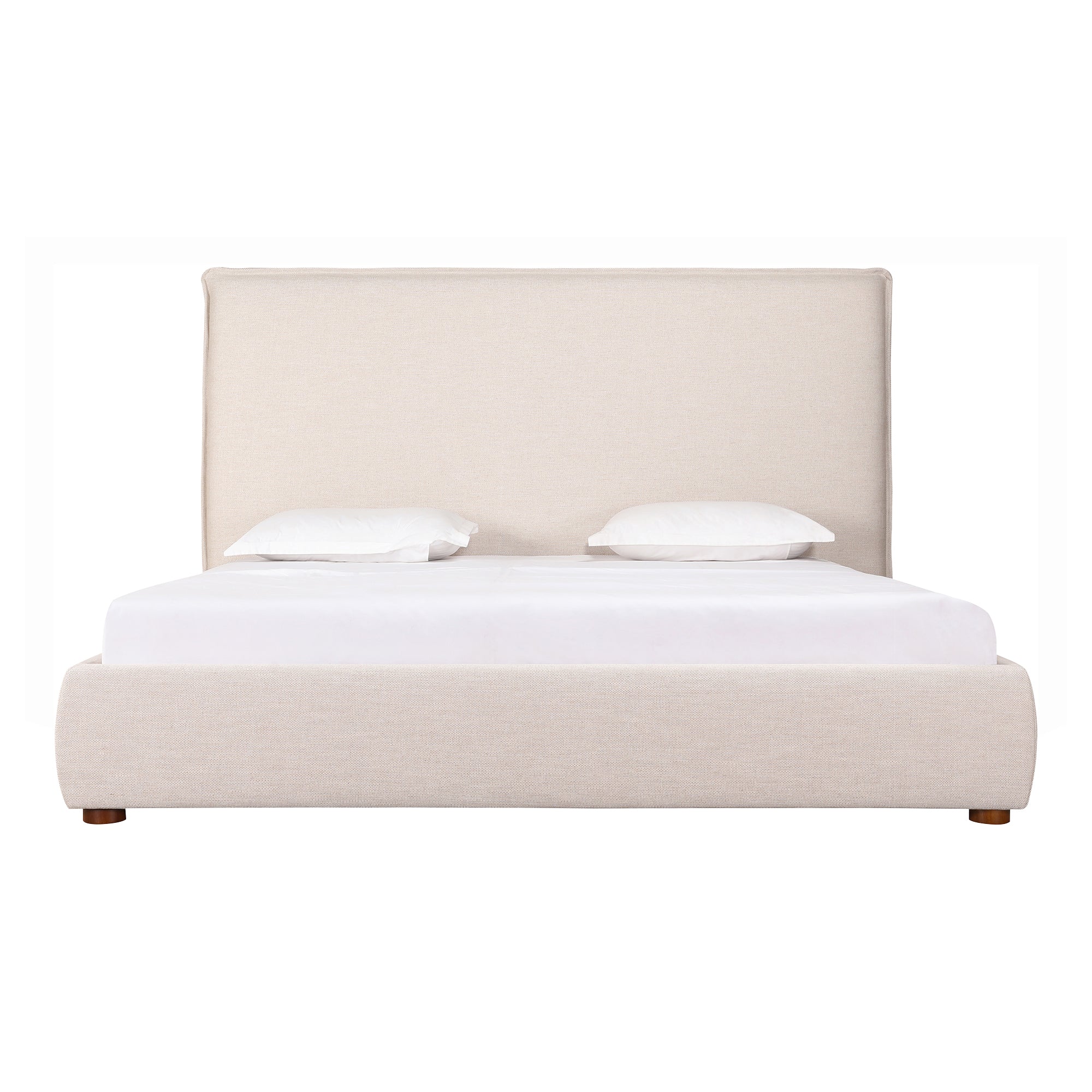 Moe's Home Collection Luzon Wheat Upholstered King Size Bed With Tall Headboard