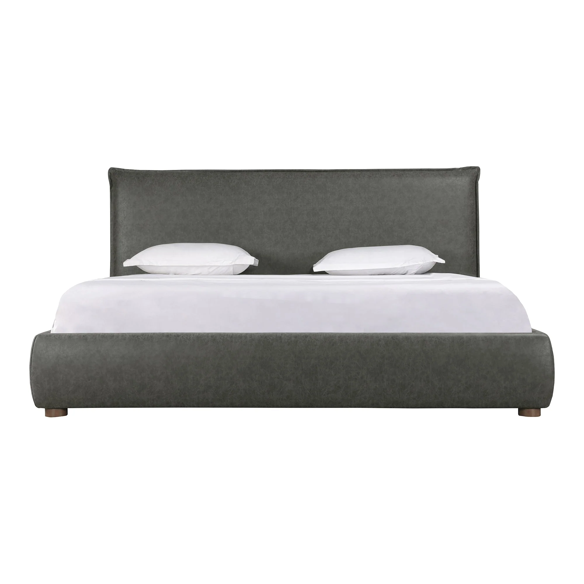 Moe's Home Collection Luzon Slate Vegan Leather Upholstered Queen Size Bed