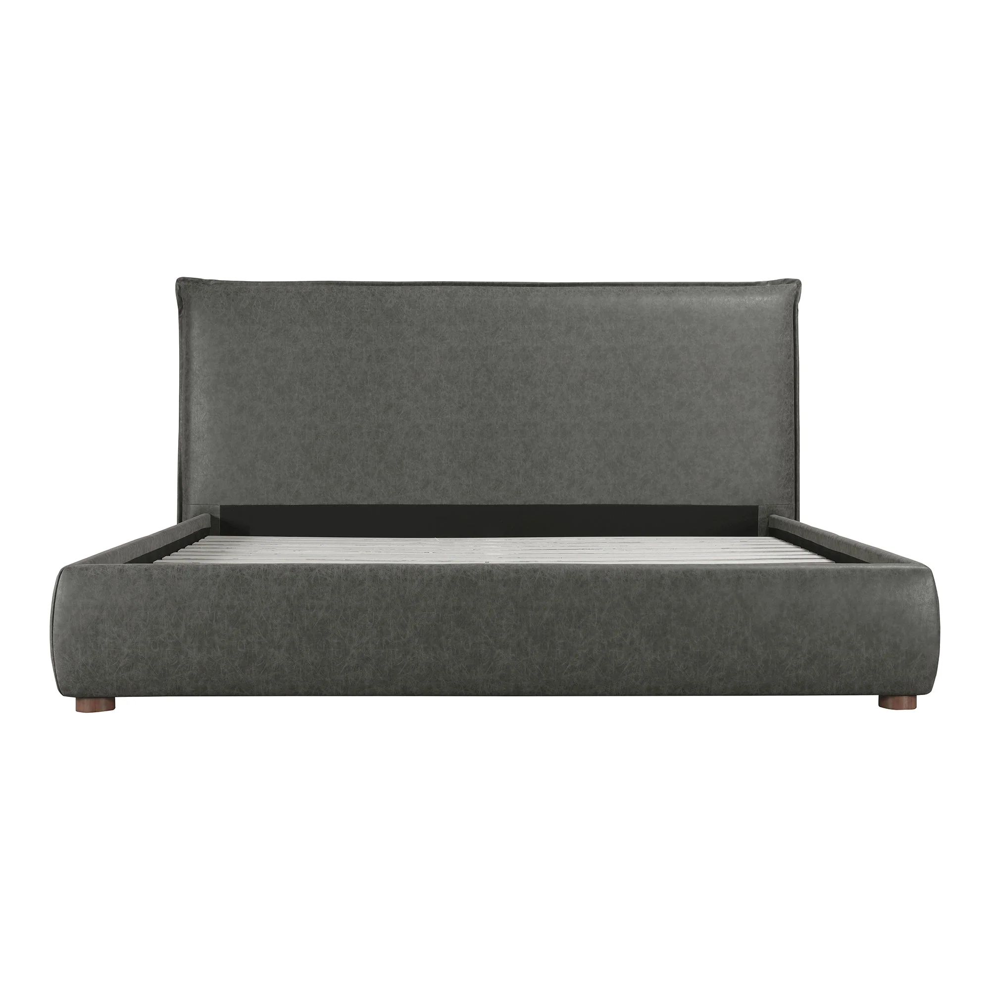 Moe's Home Collection Luzon Slate Vegan Leather Upholstered Queen Size Bed - Image 2