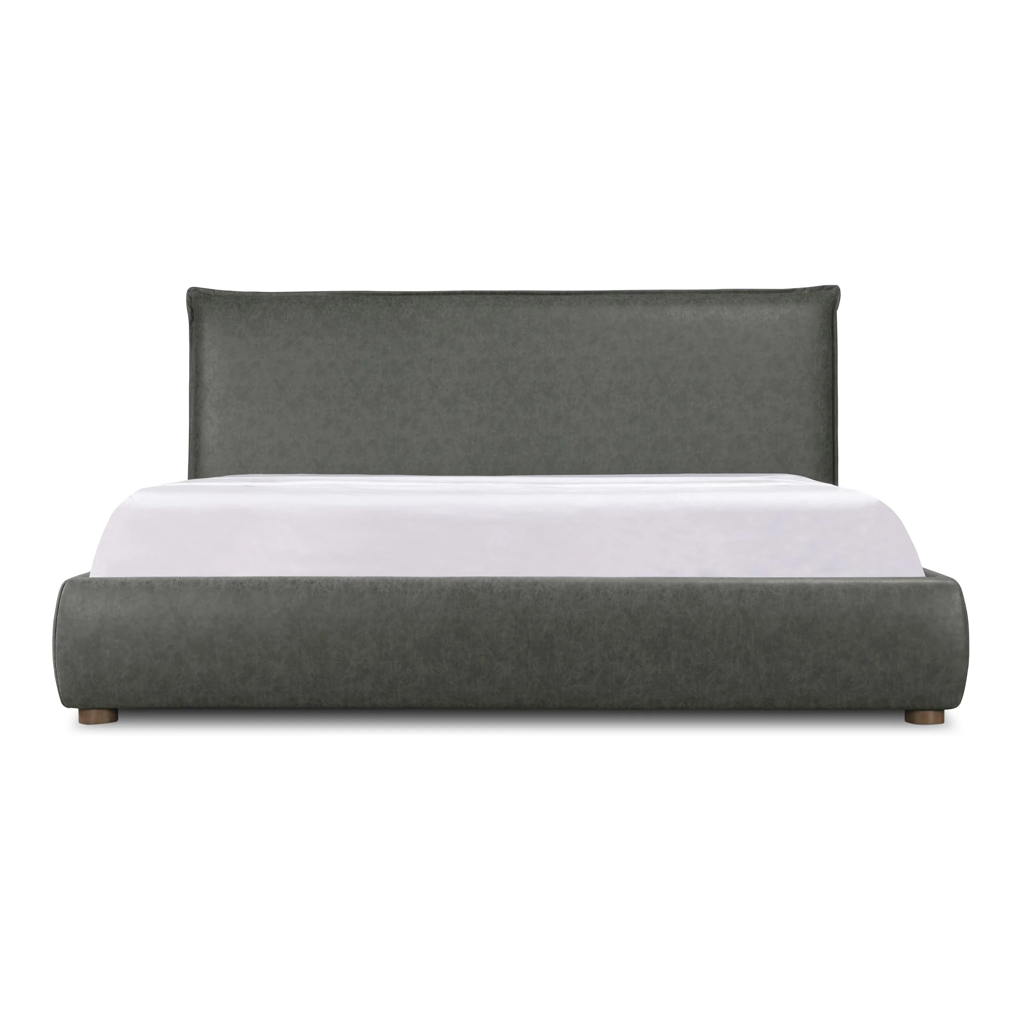 Moe's Home Collection Luzon Slate Vegan Leather Upholstered Queen Size Bed - Image 3
