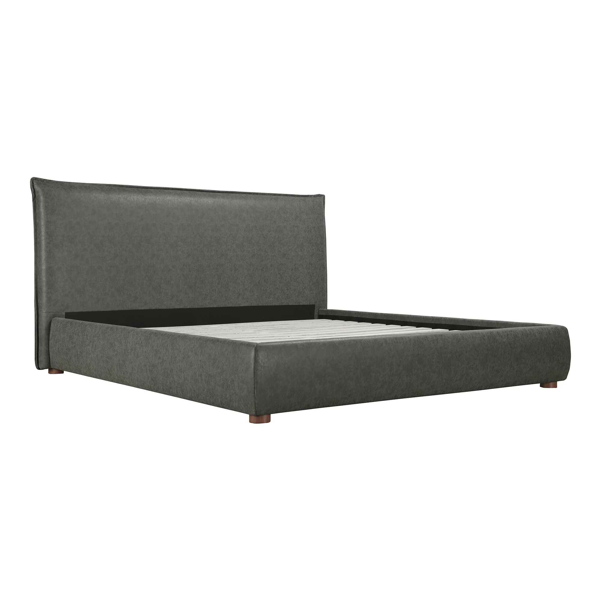 Moe's Home Collection Luzon Slate Vegan Leather Upholstered Queen Size Bed - Image 4