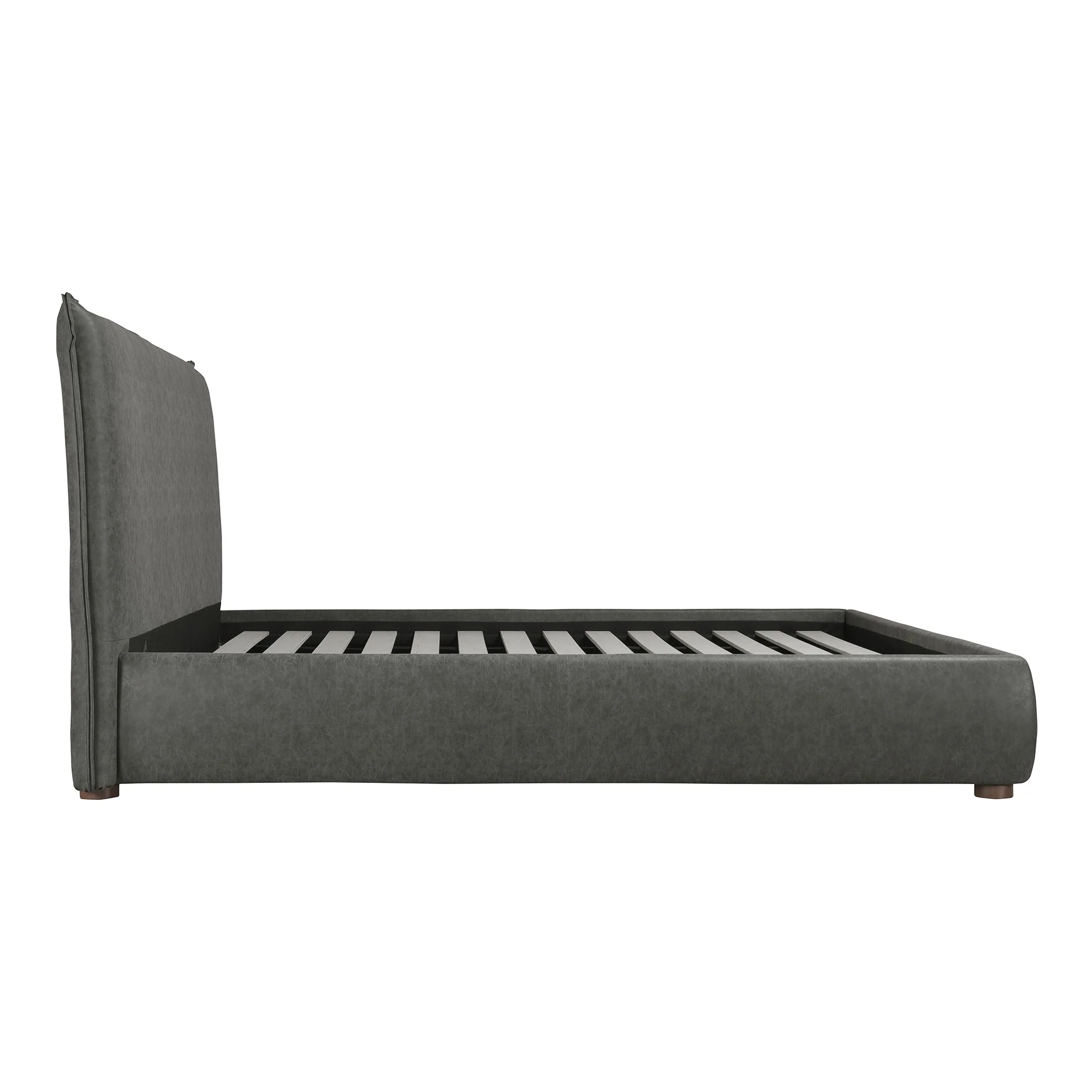 Moe's Home Collection Luzon Slate Vegan Leather Upholstered Queen Size Bed - Image 5