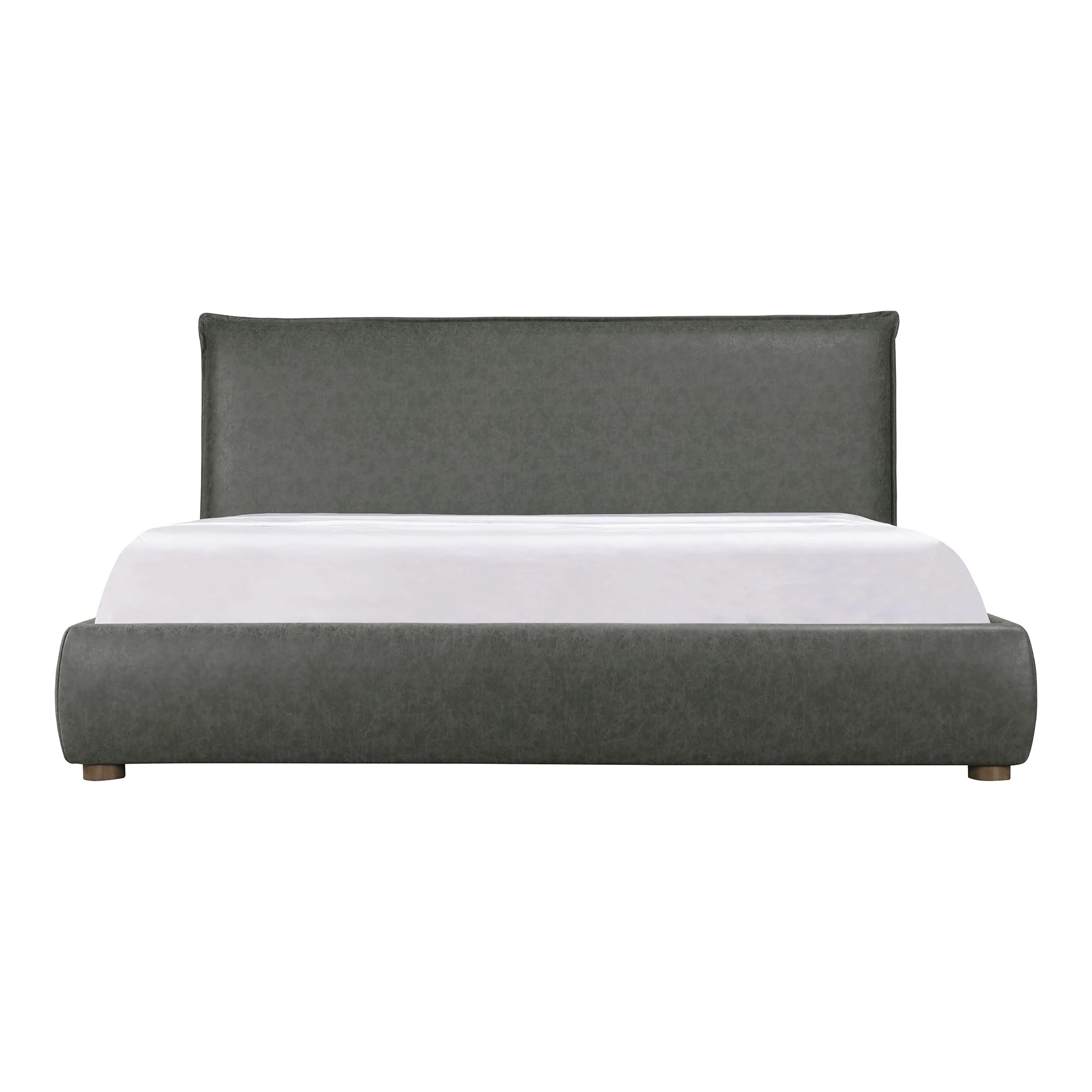 Moe's Home Collection Luzon Slate Vegan Leather Upholstered Queen Size Bed - Image 6