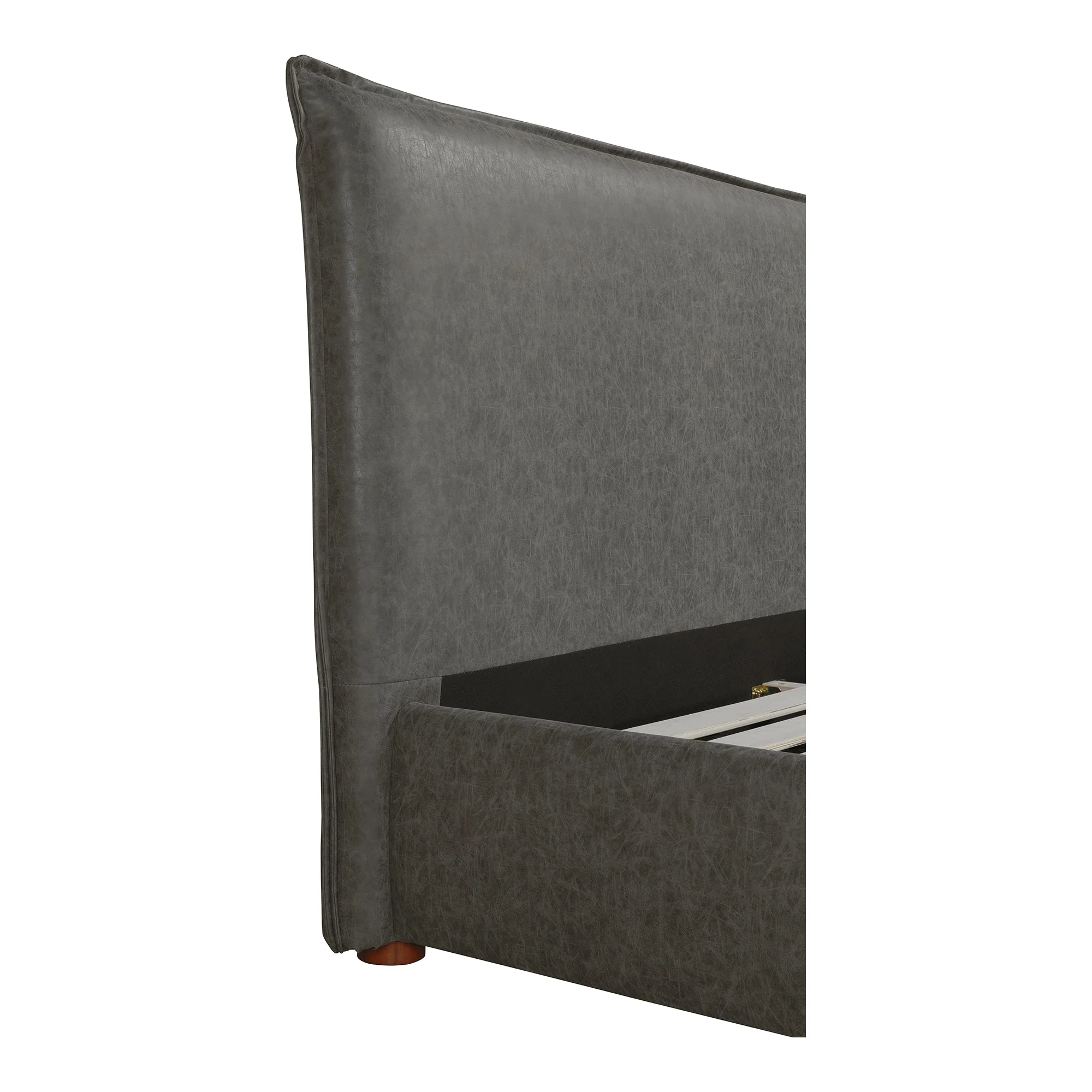 Moe's Home Collection Luzon Slate Vegan Leather Upholstered Queen Size Bed - Image 8