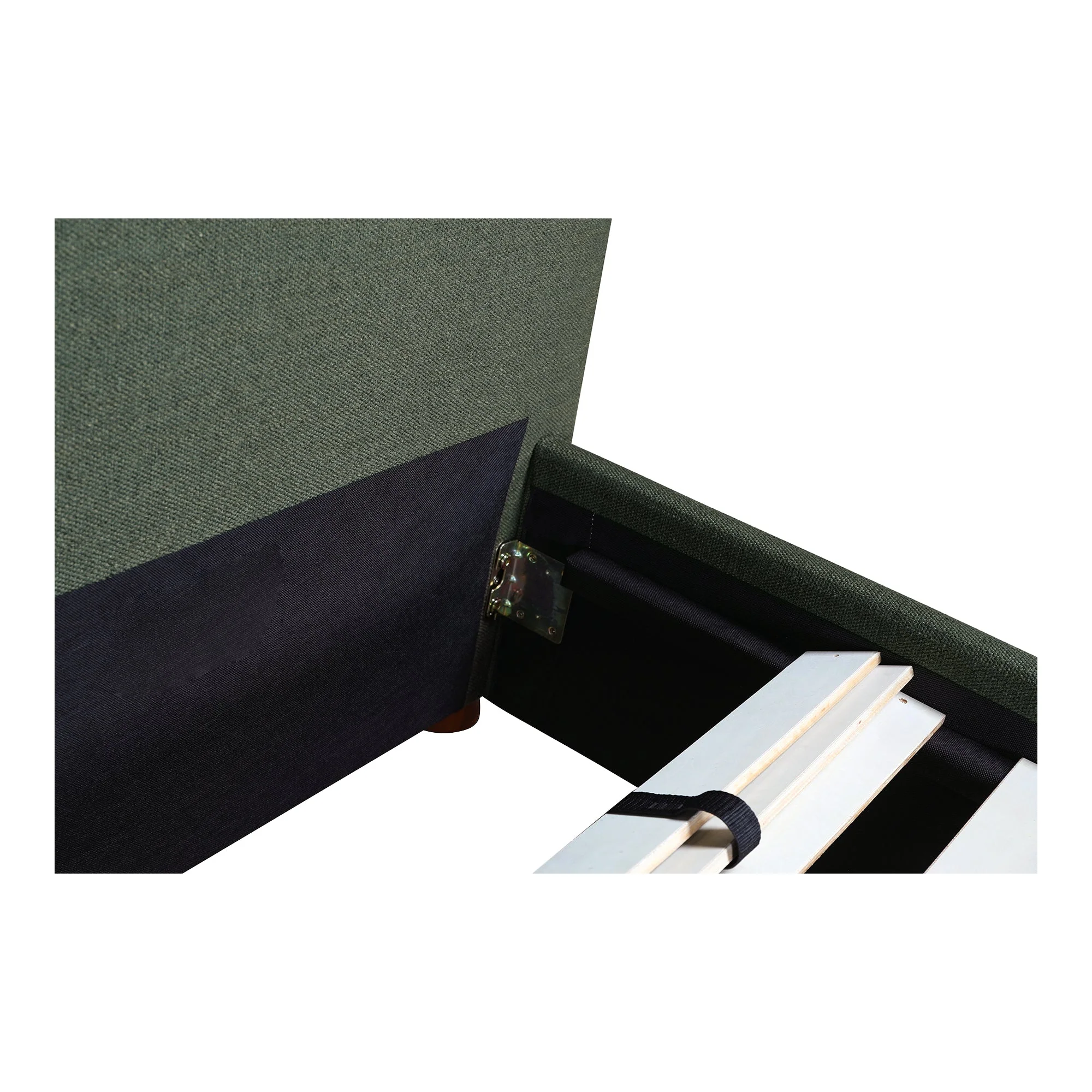 Moe's Home Collection Luzon Green Upholstered Queen Size Bed With Tall Headboard - Image 10