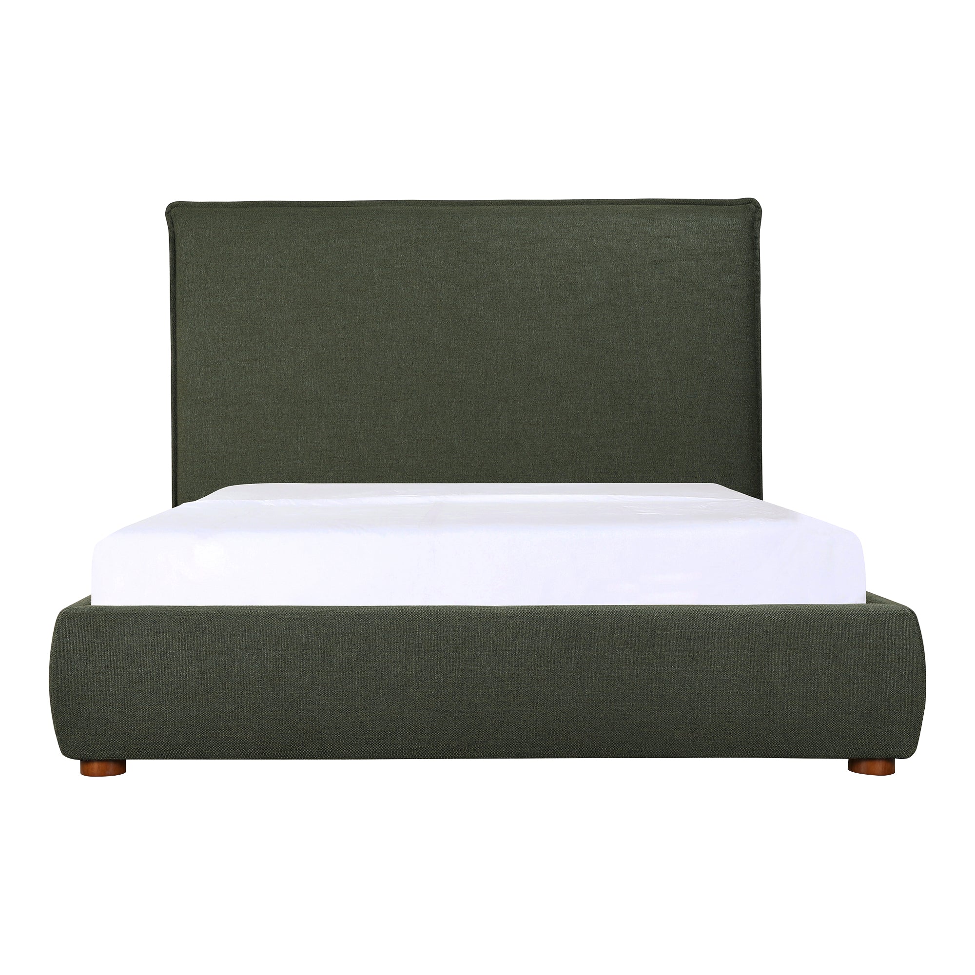 Moe's Home Collection Luzon Green Upholstered Queen Size Bed With Tall Headboard - Image 3