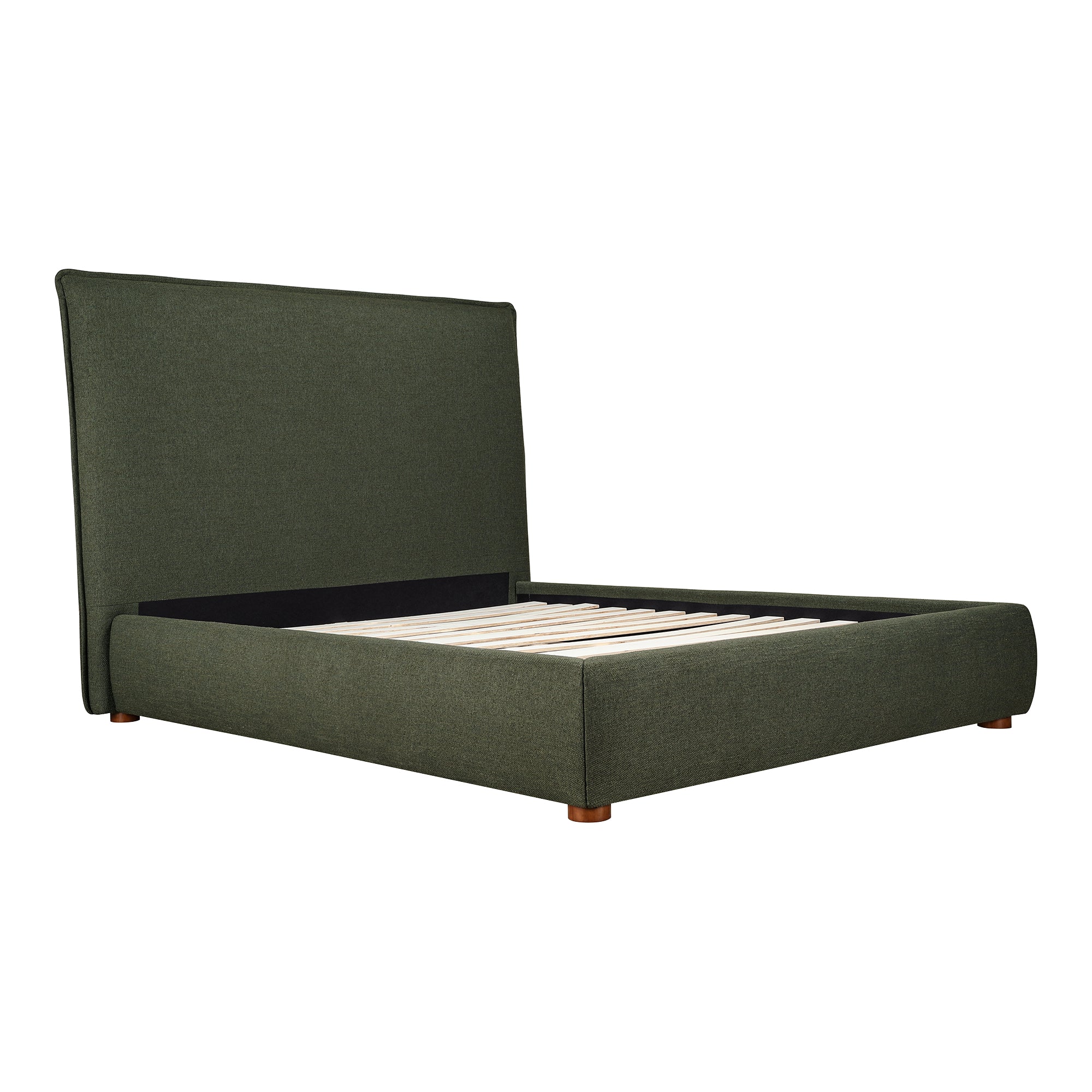 Moe's Home Collection Luzon Green Upholstered Queen Size Bed With Tall Headboard - Image 4
