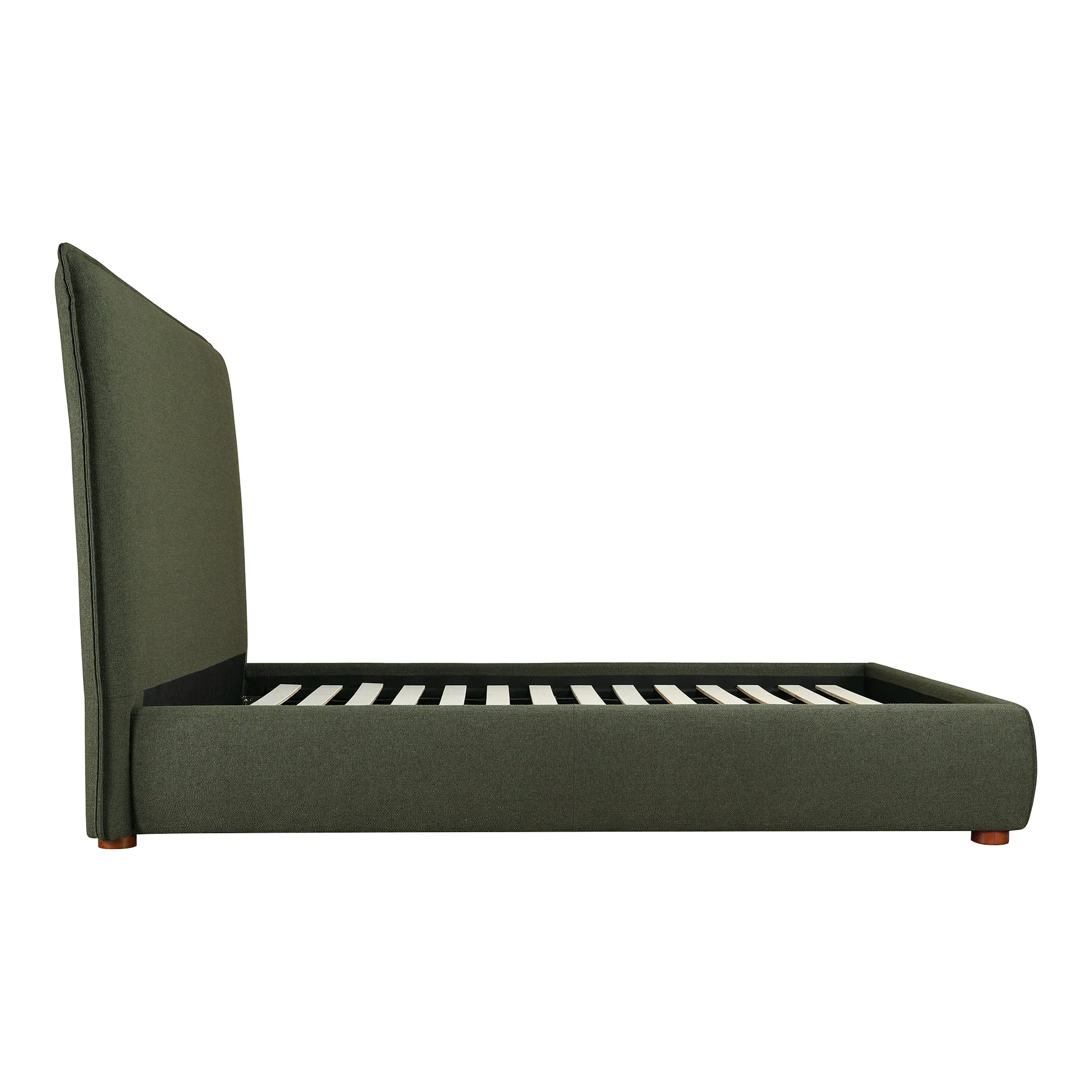 Moe's Home Collection Luzon Green Upholstered Queen Size Bed With Tall Headboard - Image 5