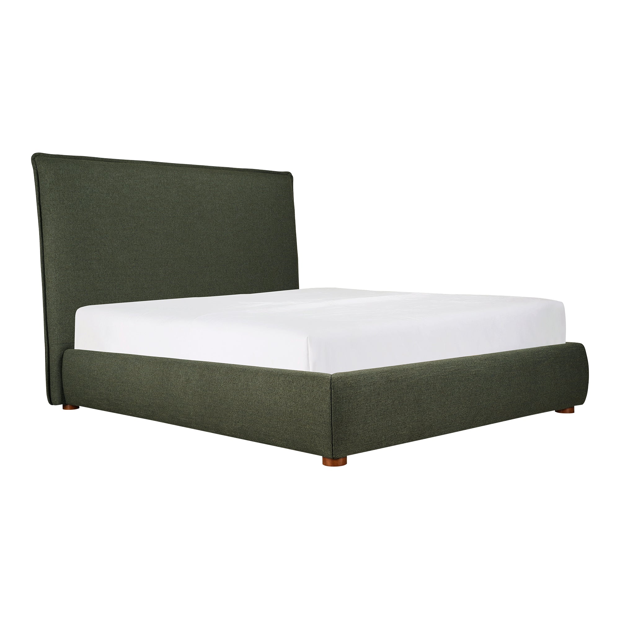 Moe's Home Collection Luzon Green Upholstered Queen Size Bed With Tall Headboard - Image 6