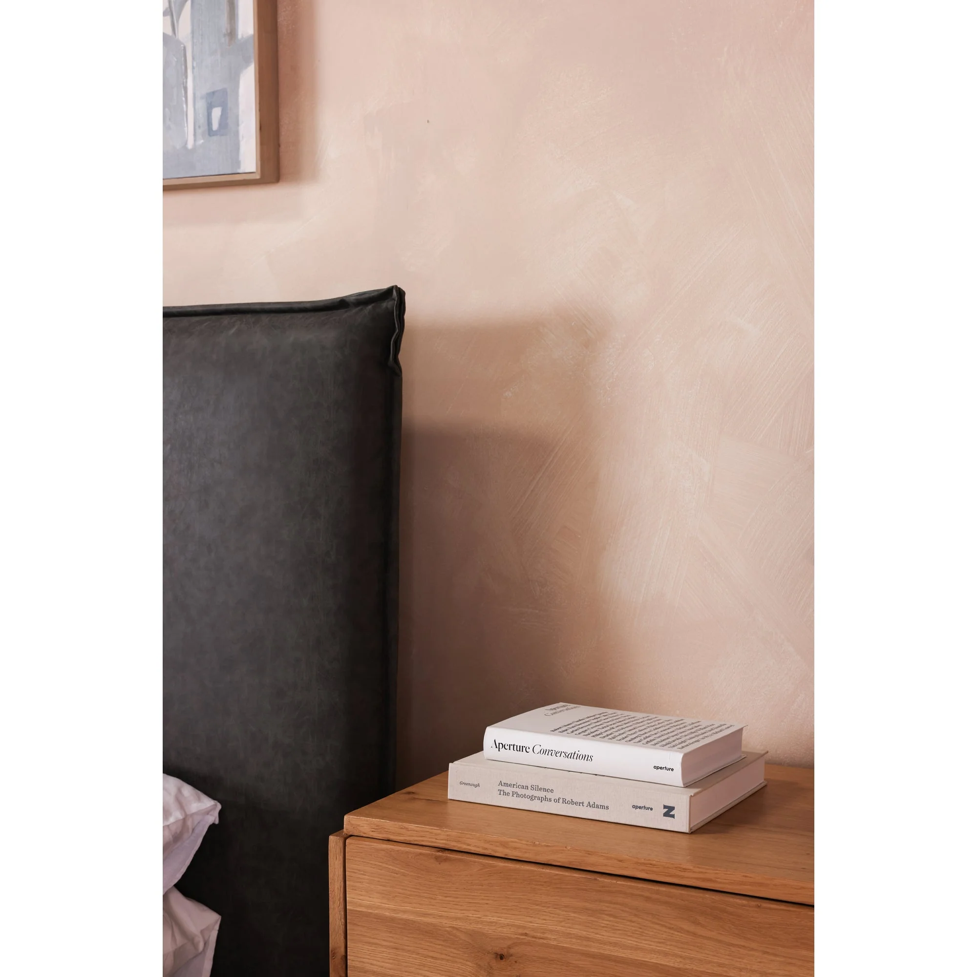 Moe's Home Collection Luzon Slate Vegan Leather Upholstered Queen Size Bed With Tall Headboard - Image 12