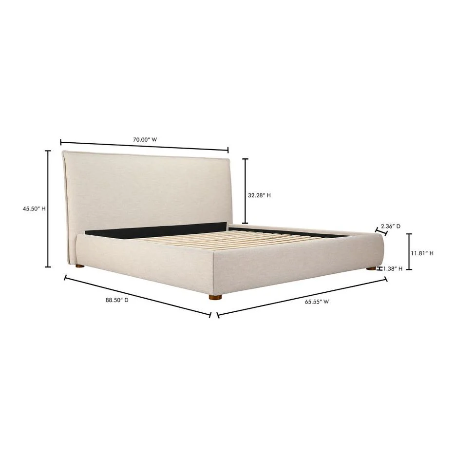 Moe's Home Collection Luzon Wheat Upholstered Queen Size Bed - Image 9