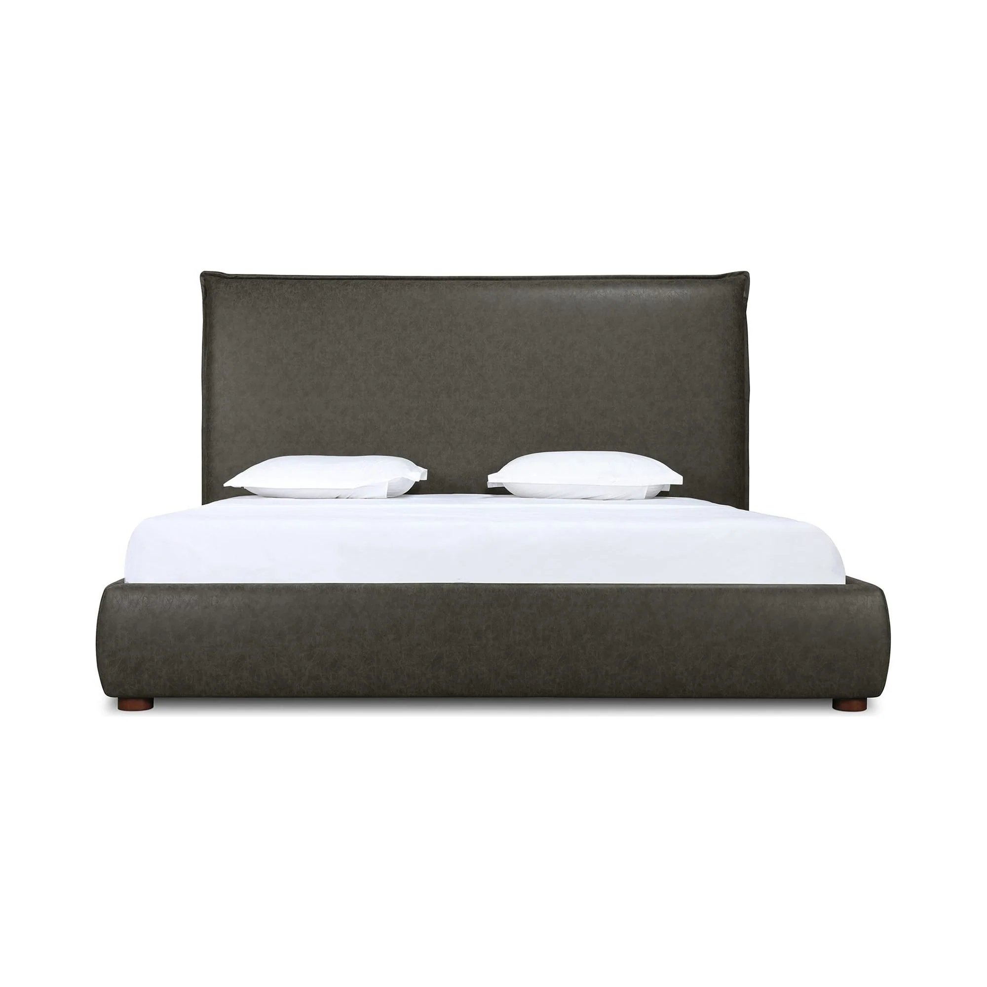 Moe's Home Collection Luzon Vegan Leather Upholstered King Size Bed With Tall Headboard - Image 3