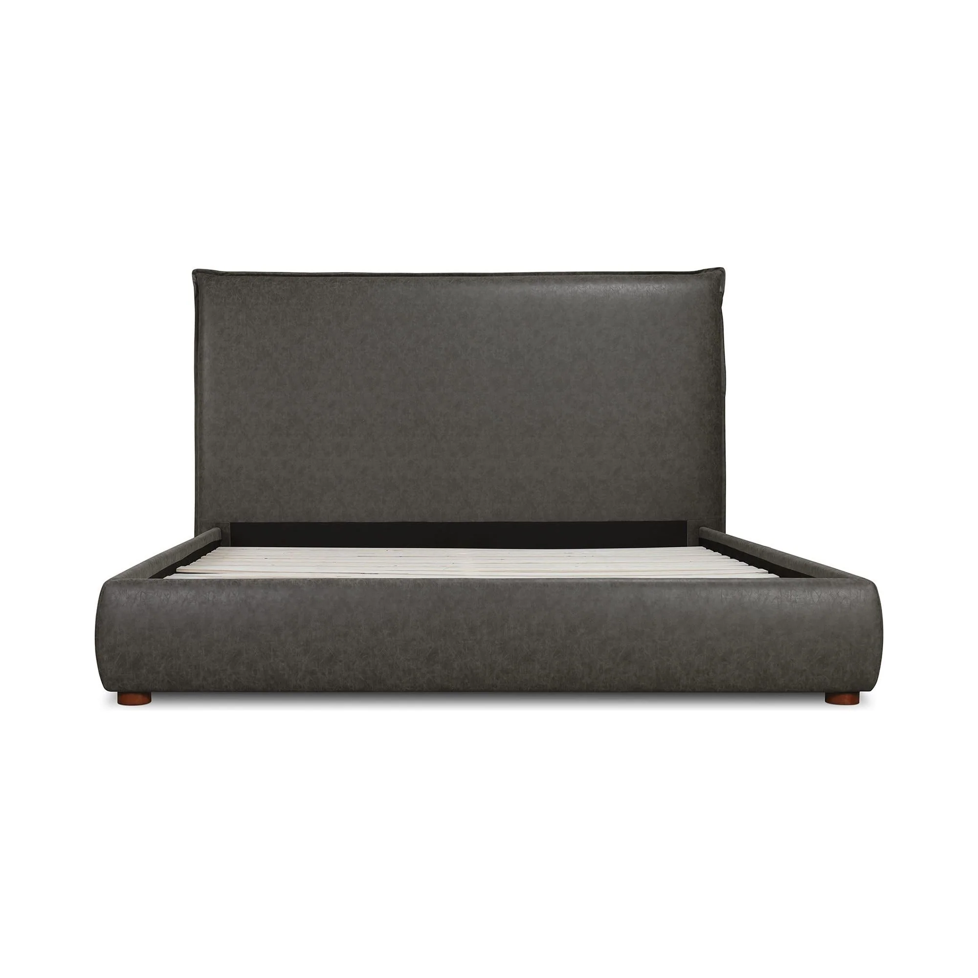 Moe's Home Collection Luzon Vegan Leather Upholstered King Size Bed With Tall Headboard - Image 4