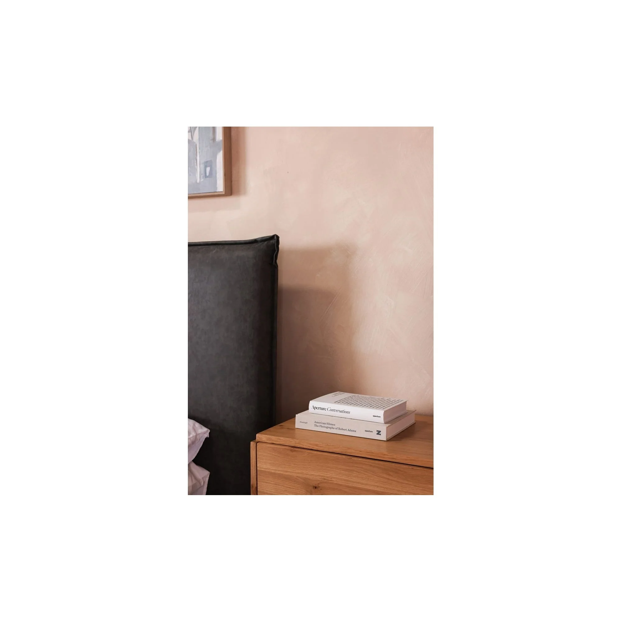 Moe's Home Collection Luzon Vegan Leather Upholstered King Size Bed With Tall Headboard - Image 5