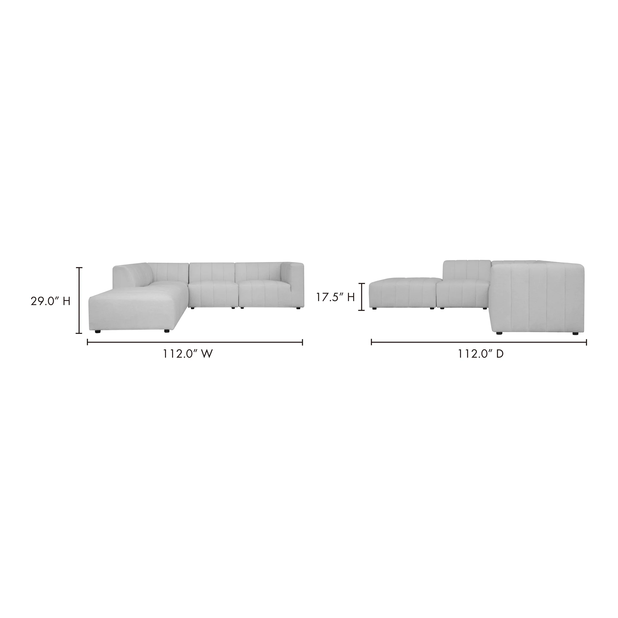 Moe's Home Collection Lyric Dream Oatmeal Beige Modular Left Facing Sectional - Image 6