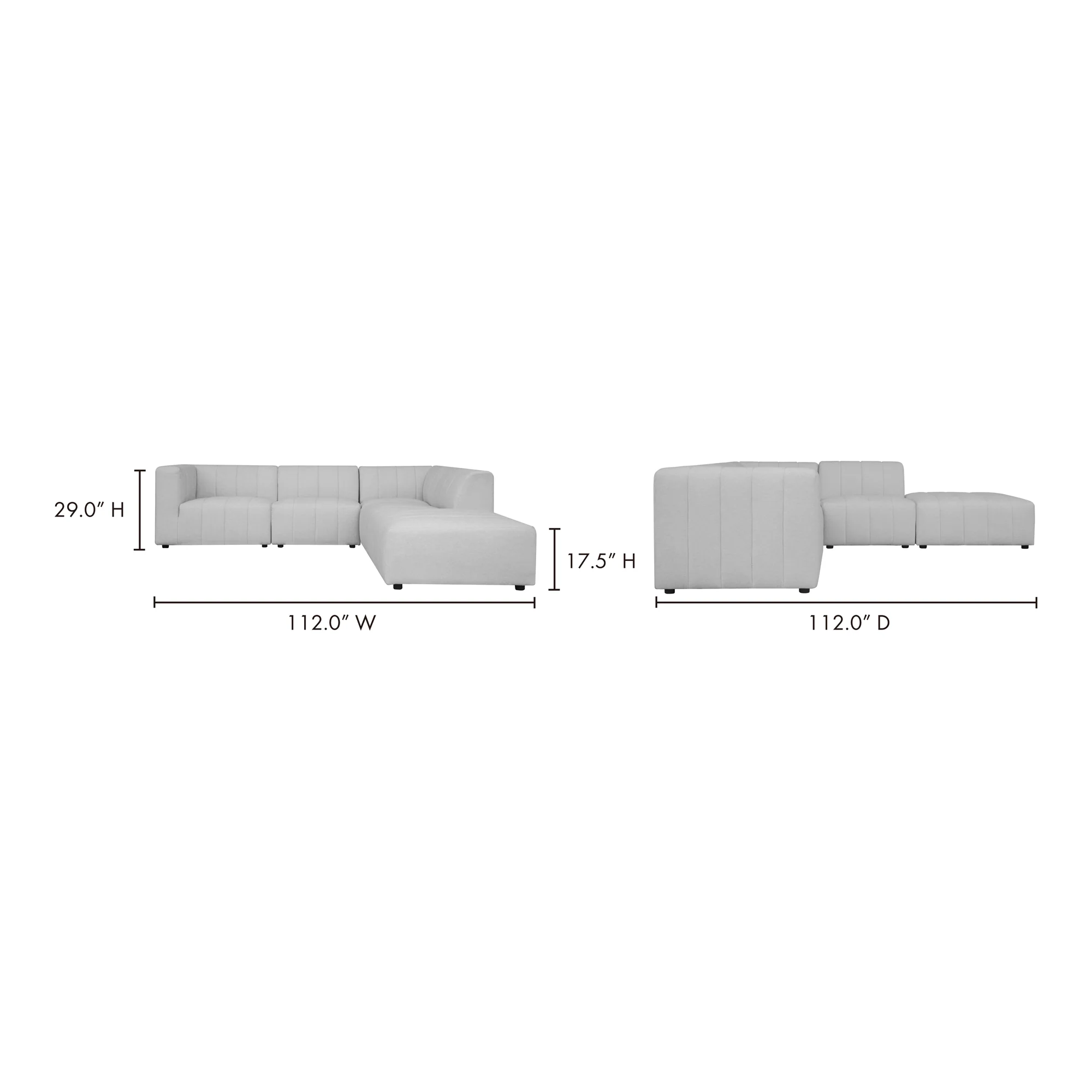 Moe's Home Lyric Dream Oatmeal Beige Modular Right-Facing Sectional - Image 6