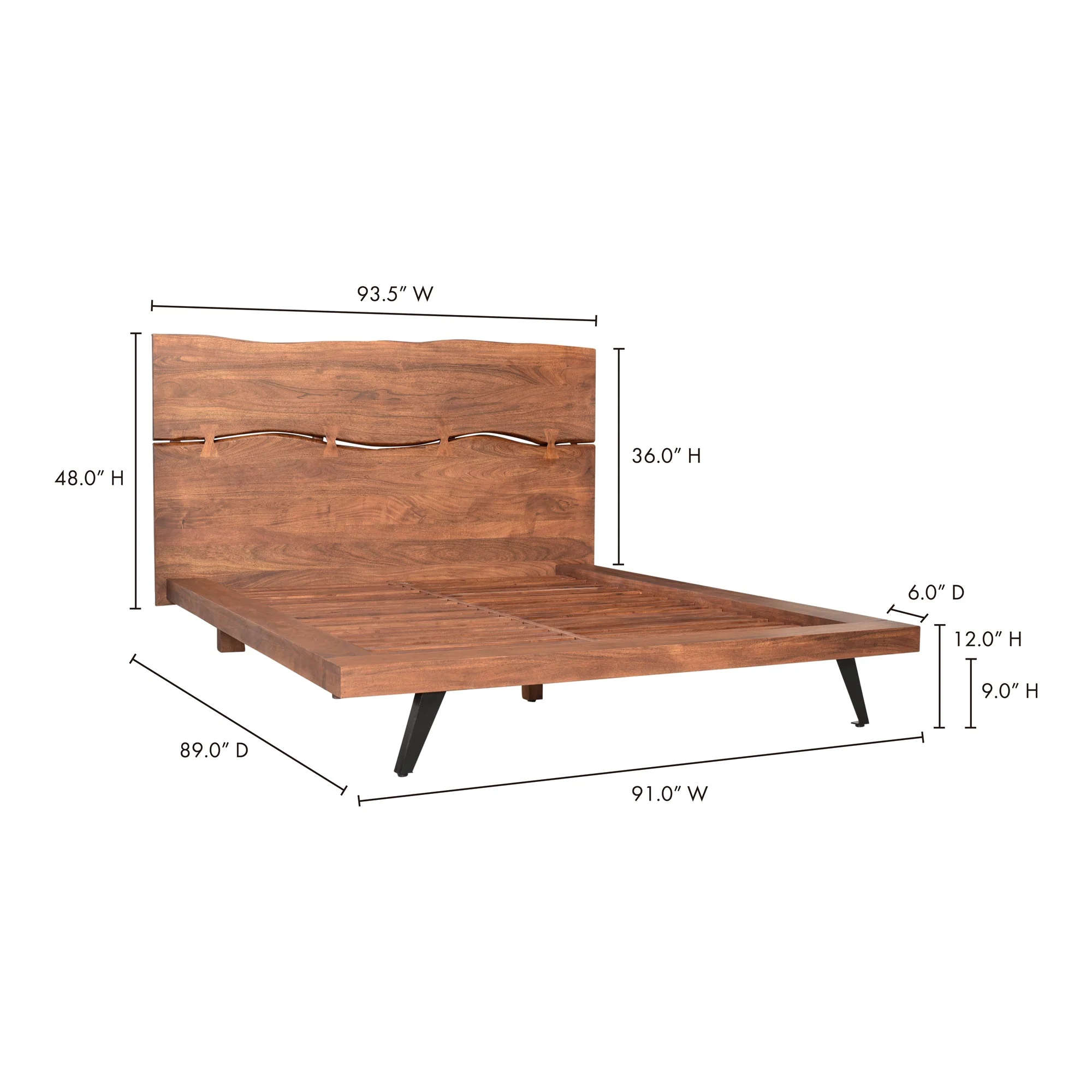 Moe's Home Collection Madagascar Brown Platform King Size Bed - Image 13