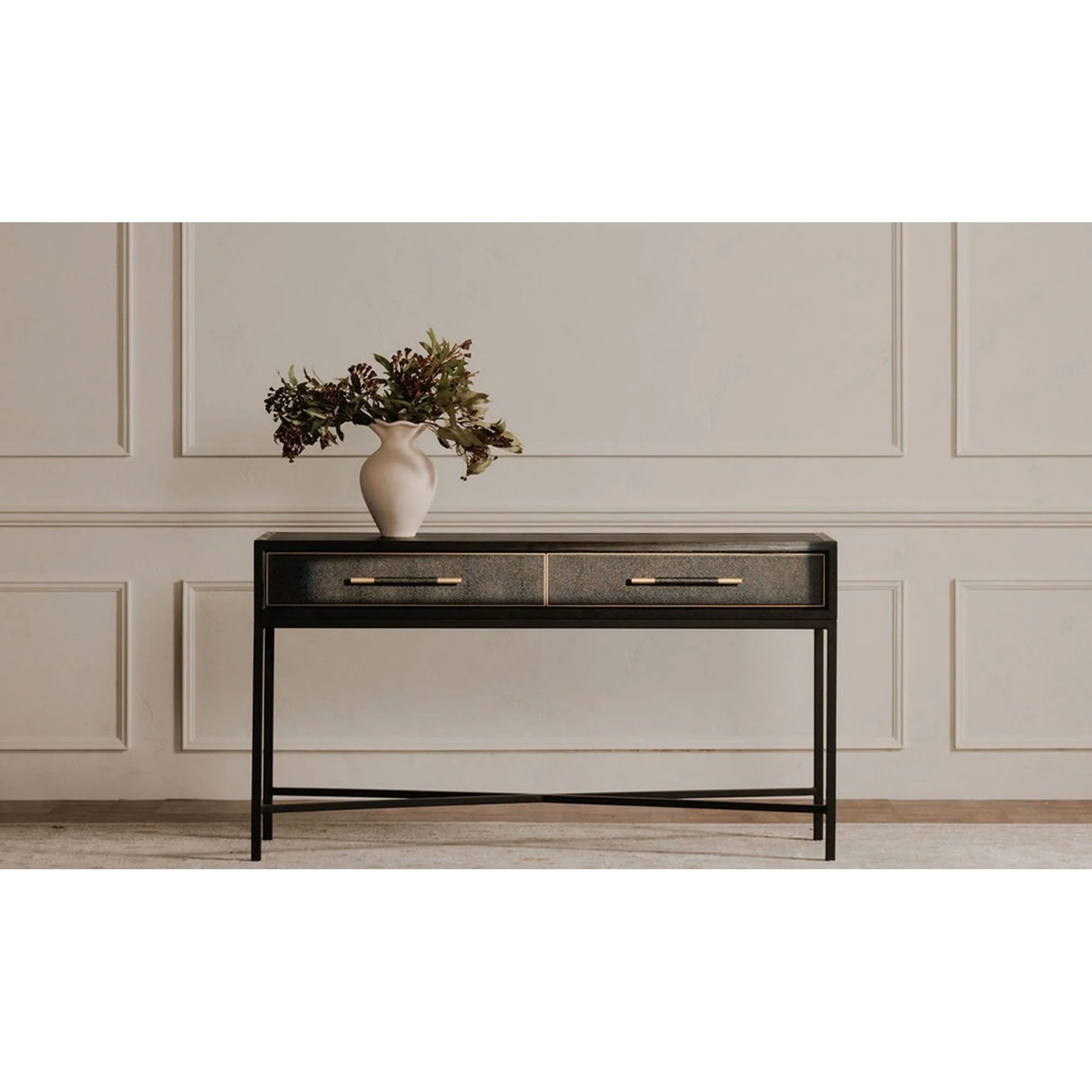 Moe’s Home Collection Mako Black Shagreen Console Table - Image 3