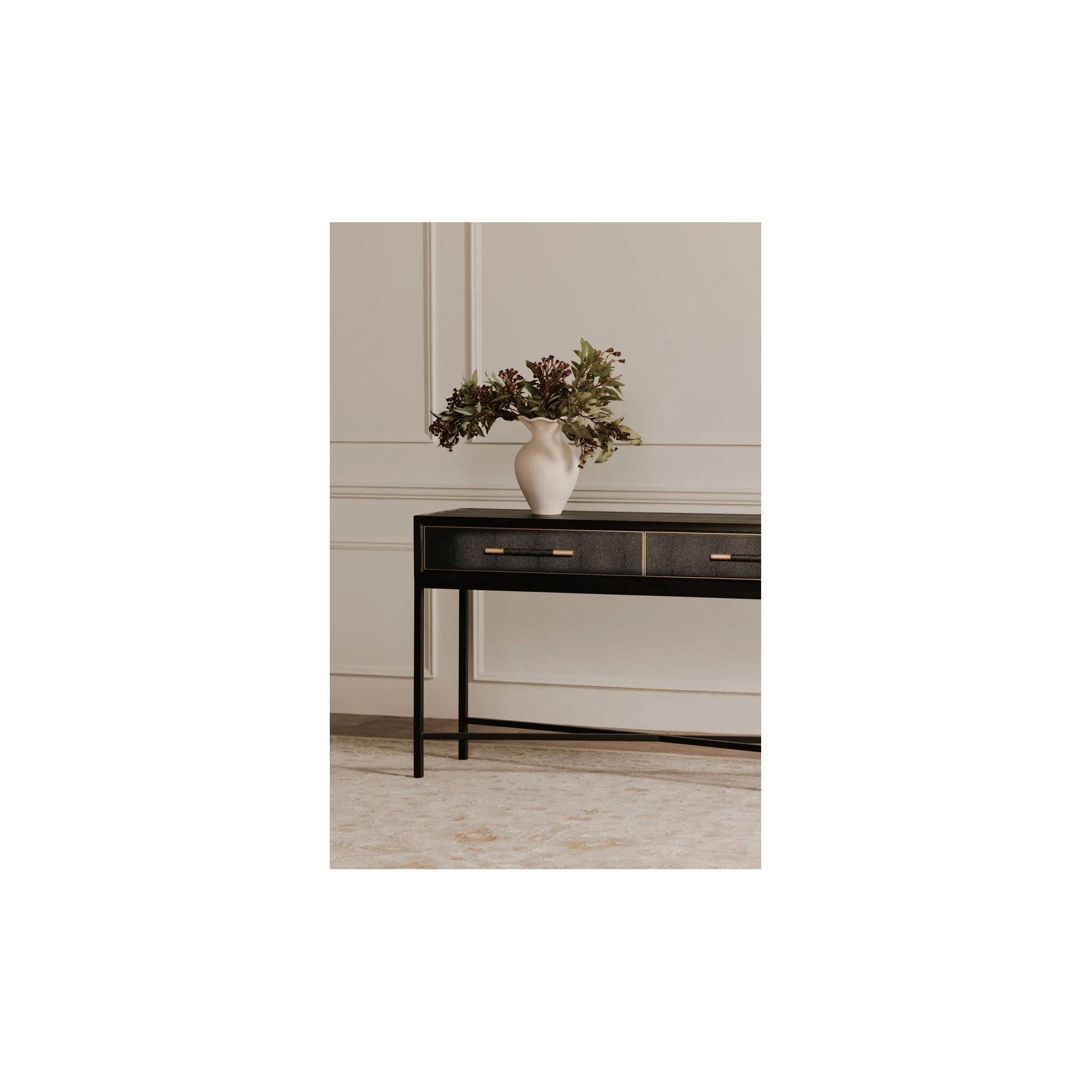 Moe’s Home Collection Mako Black Shagreen Console Table - Image 4
