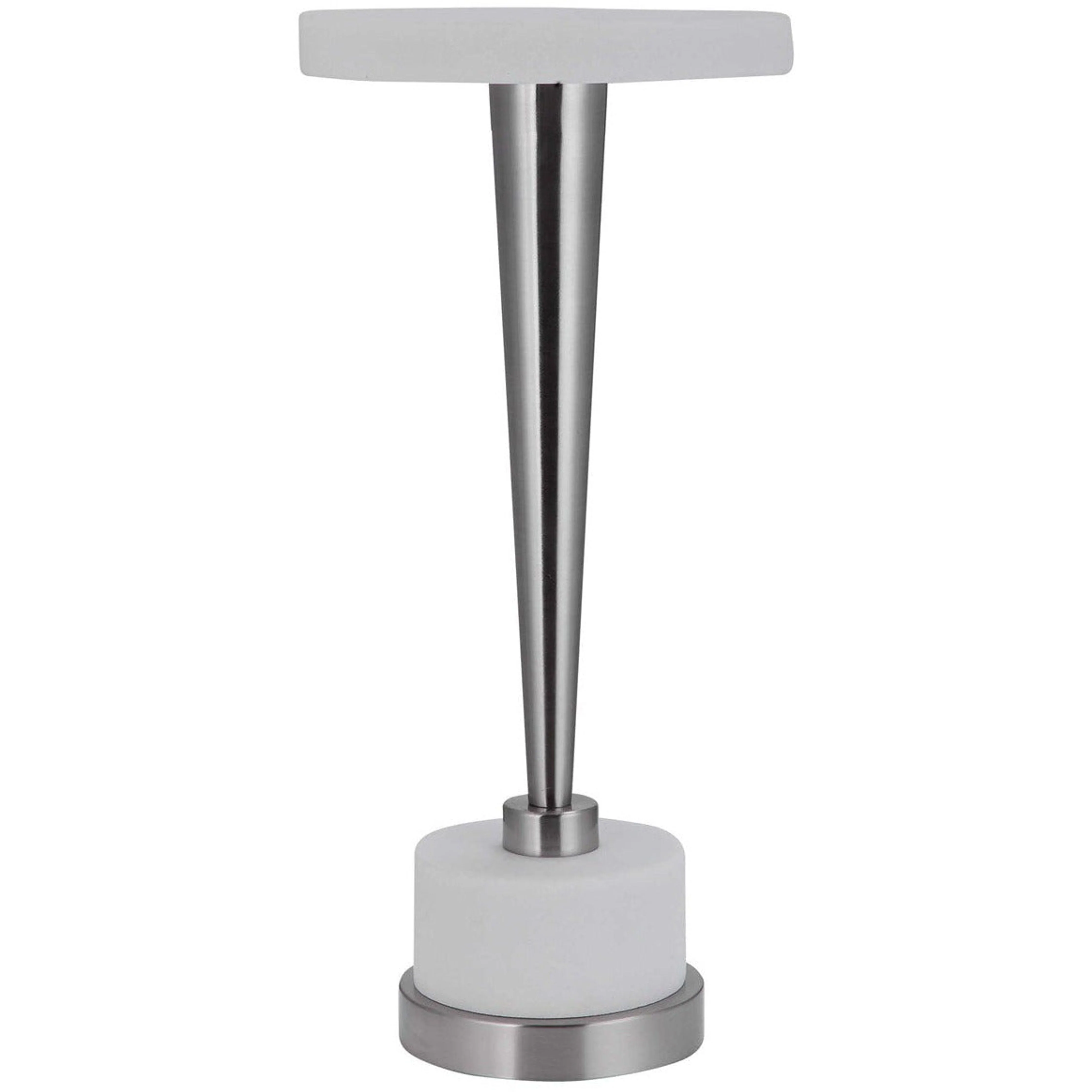 Uttermost Masika White Marble Top With Brushed Nickel Modern Drink Table - Image 5