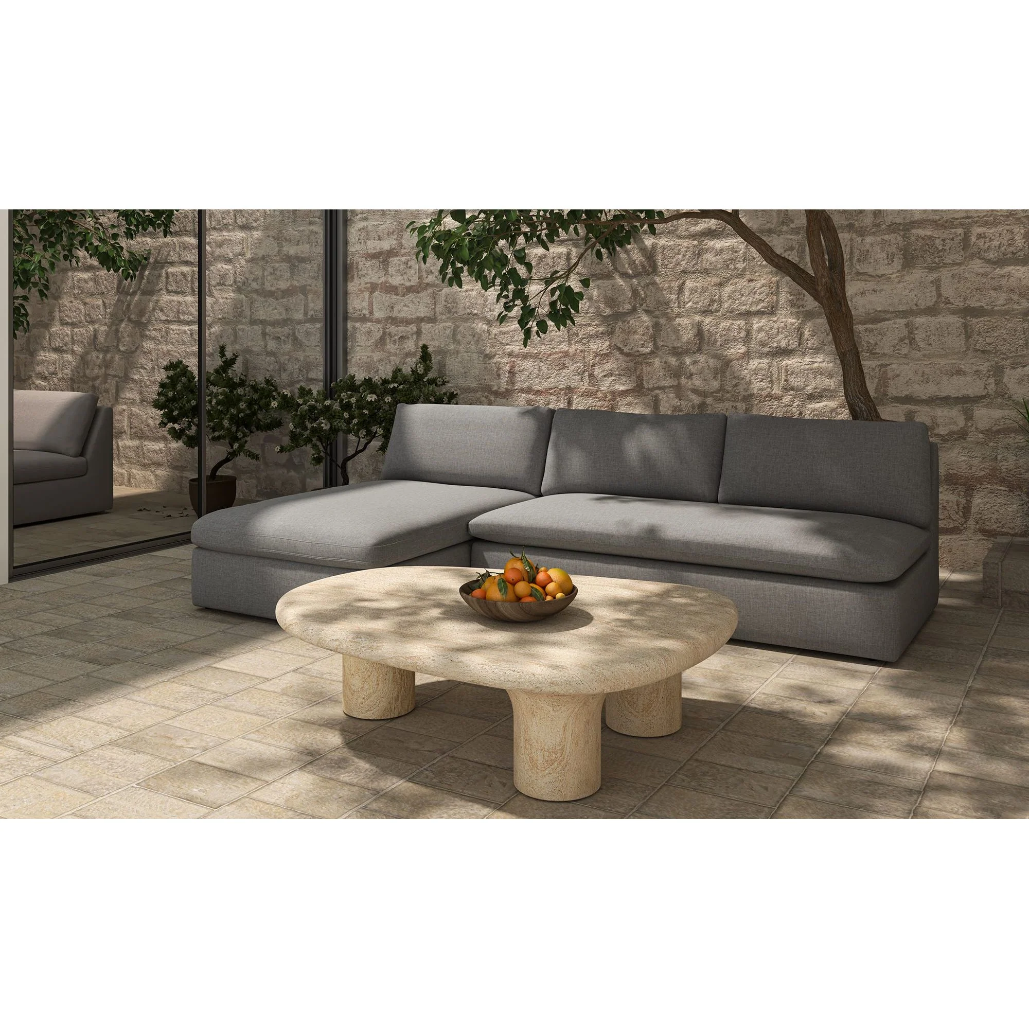 Moe’s Home Collection Miles Light Grey Outdoor Chaise - Image 3