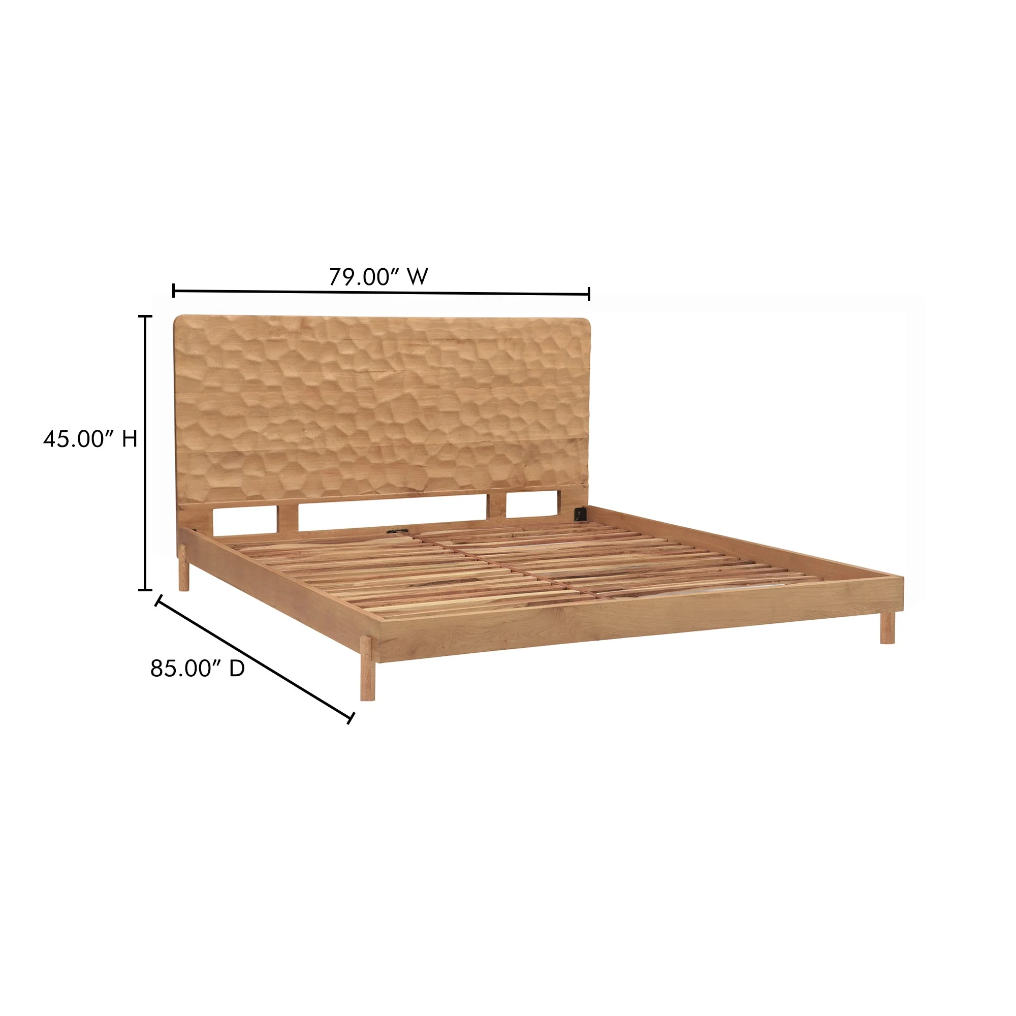 Moe's Home Collection Misaki Natural Wood King Size Bed - Image 13