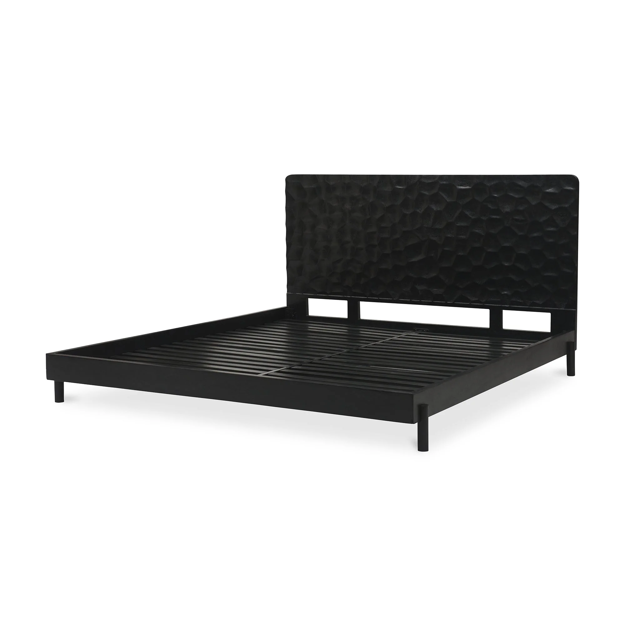 Moe's Home Collection Misaki Black Wood Queen Size Bed - Image 6