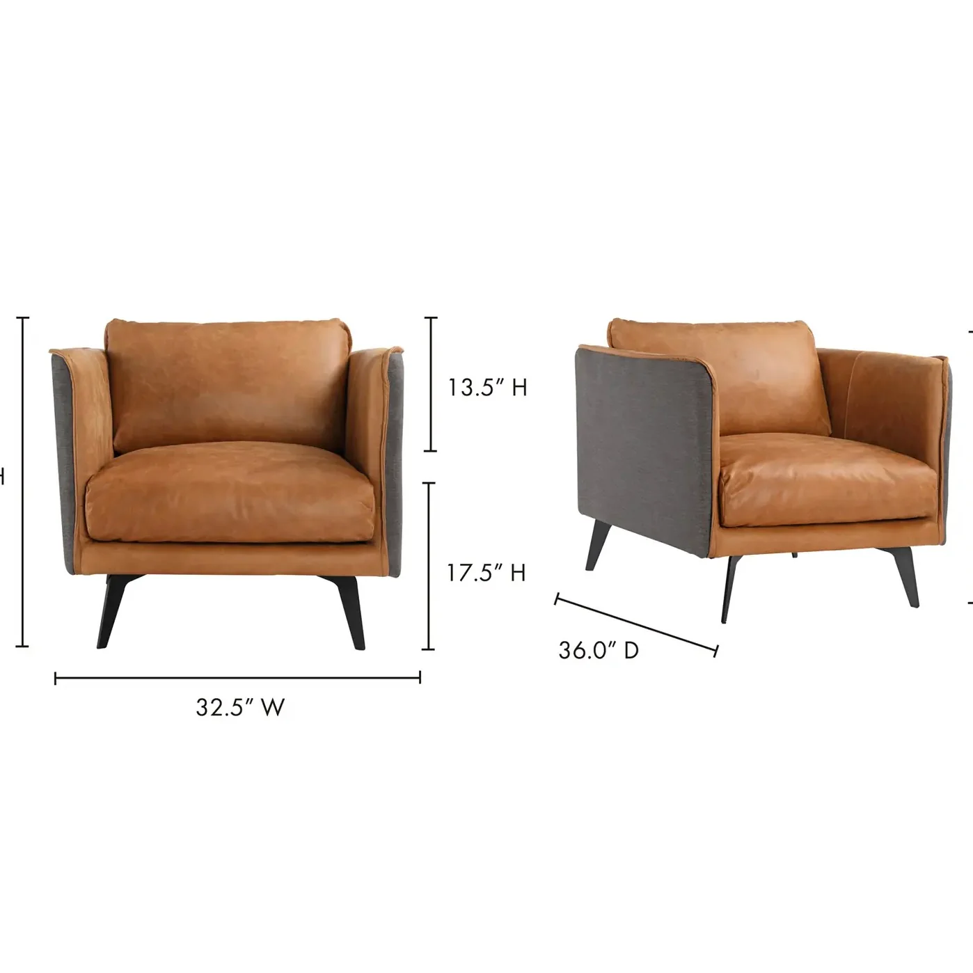 Moe’s Home Collection Messina Leather Armchair - Image 6