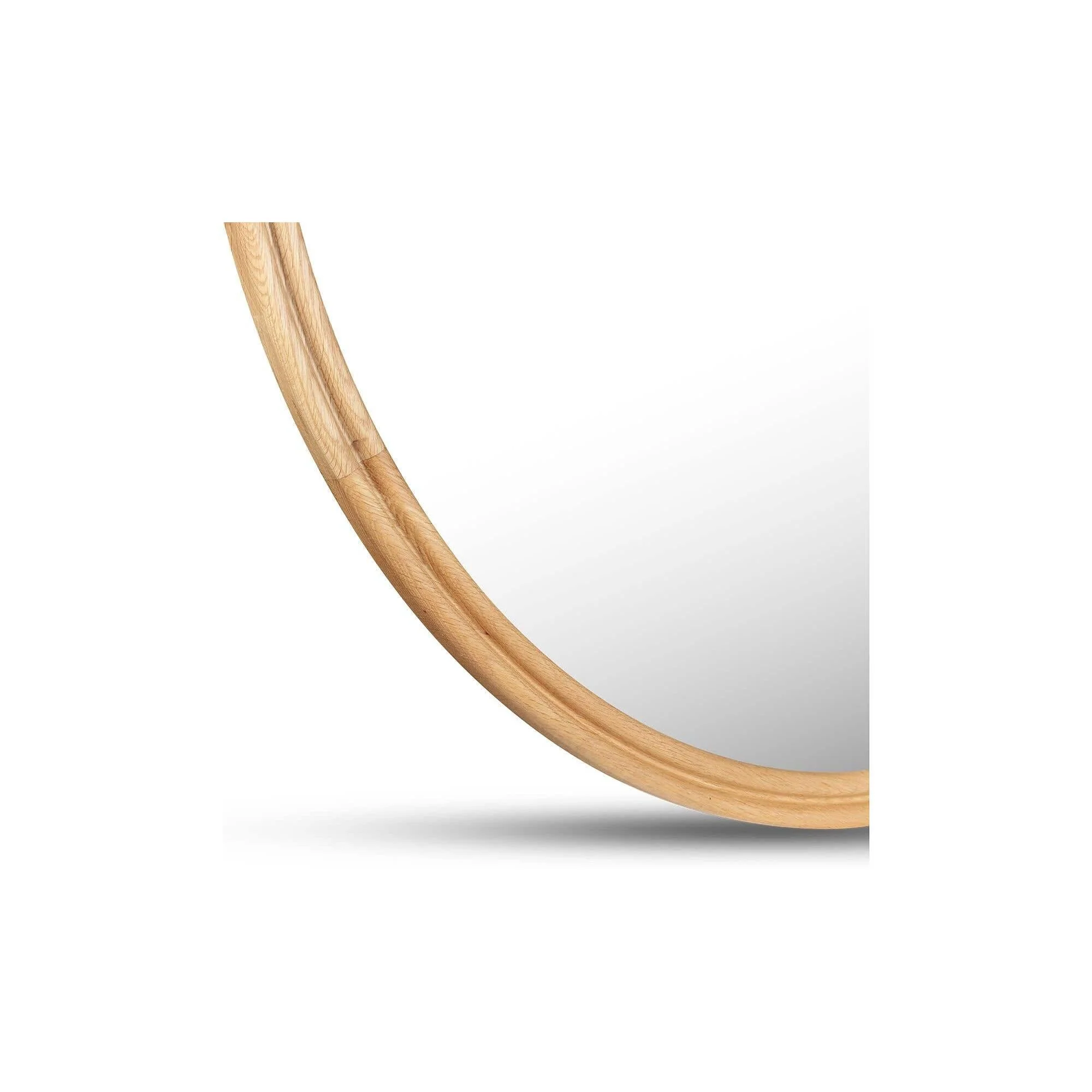 Moe's Home Alcott Large Round Mirror Oak - Image 3