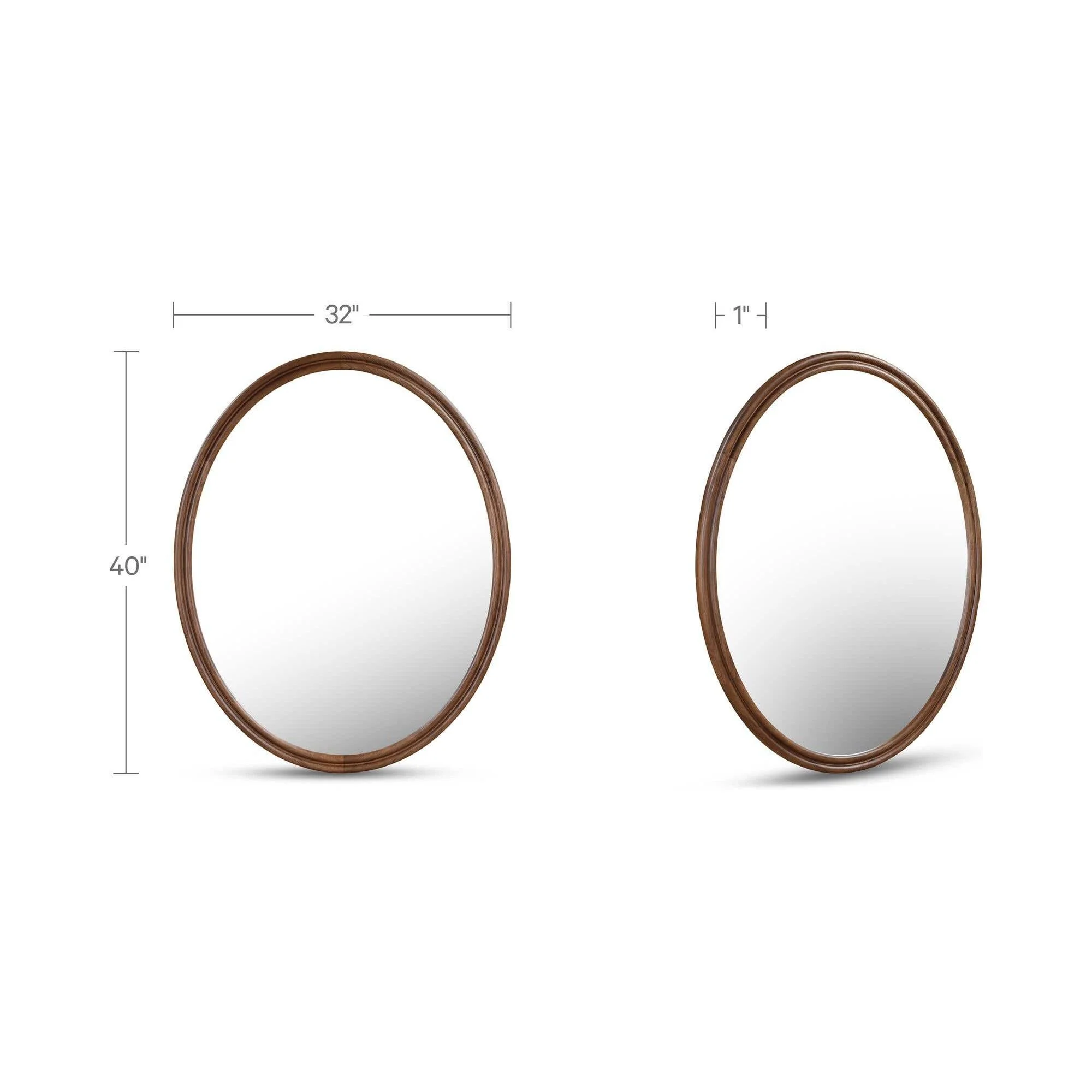 Moe's Home Alcott Oval Mirror Walnut - Image 3