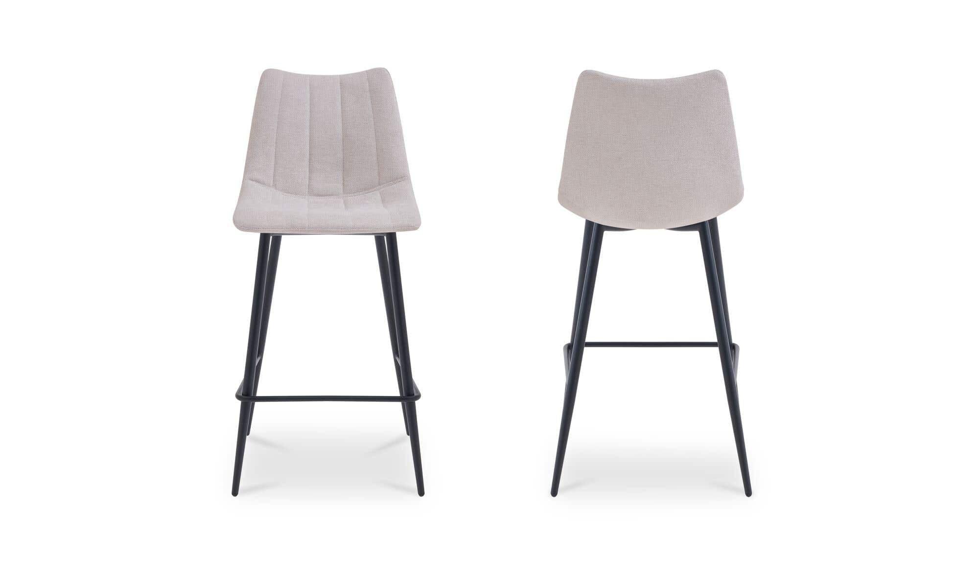Moe's Home Alibi Bar Stool Beige-Set of Two - Image 2